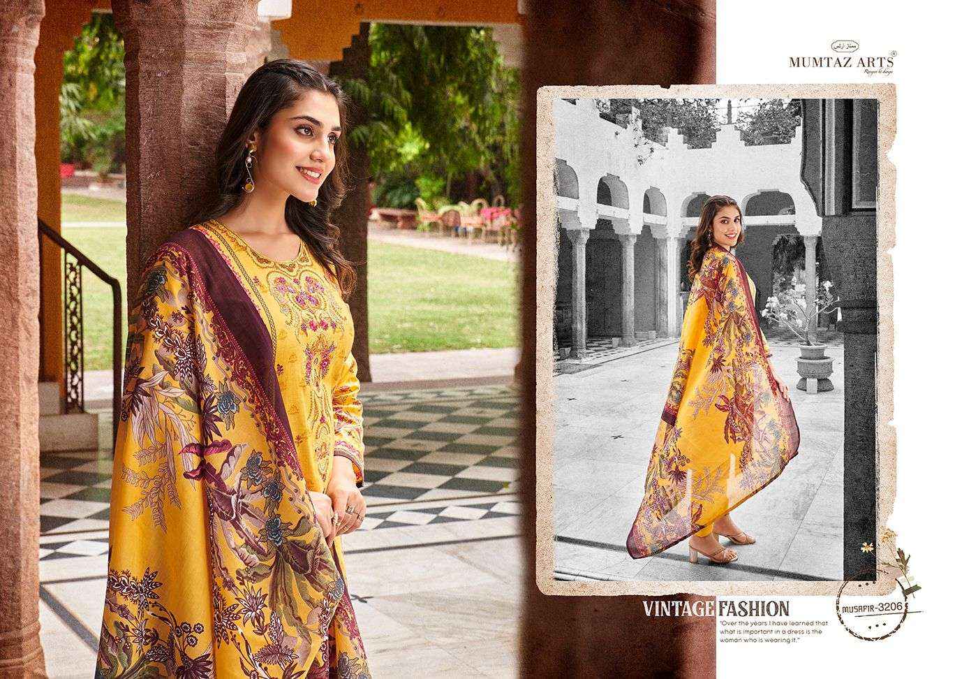 MUMTAZ ARTS MUSAFIR VOL 5 LAWN COTTON DESIGNER SUIT ( 8 PCS CATALOG )