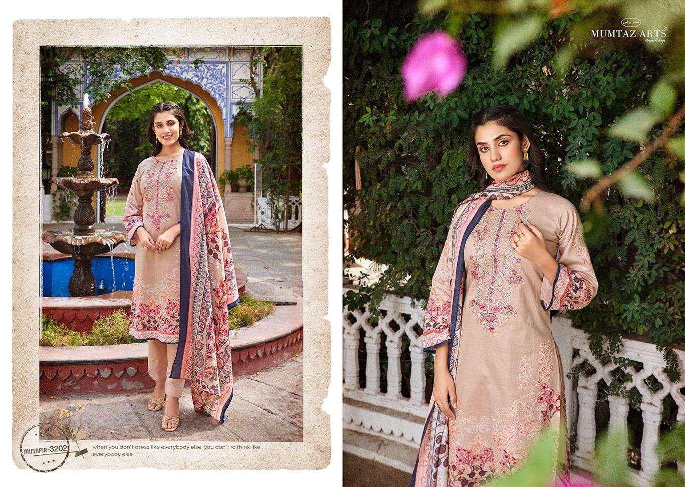 MUMTAZ ARTS MUSAFIR VOL 5 LAWN COTTON DESIGNER SUIT ( 8 PCS CATALOG )