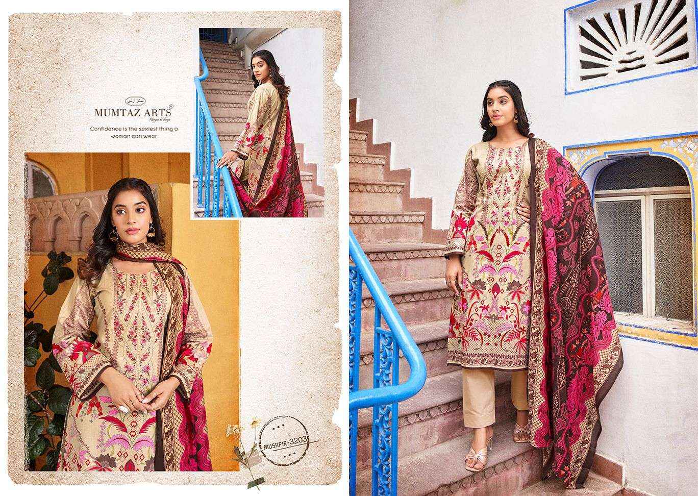 MUMTAZ ARTS MUSAFIR VOL 5 LAWN COTTON DESIGNER SUIT ( 8 PCS CATALOG )