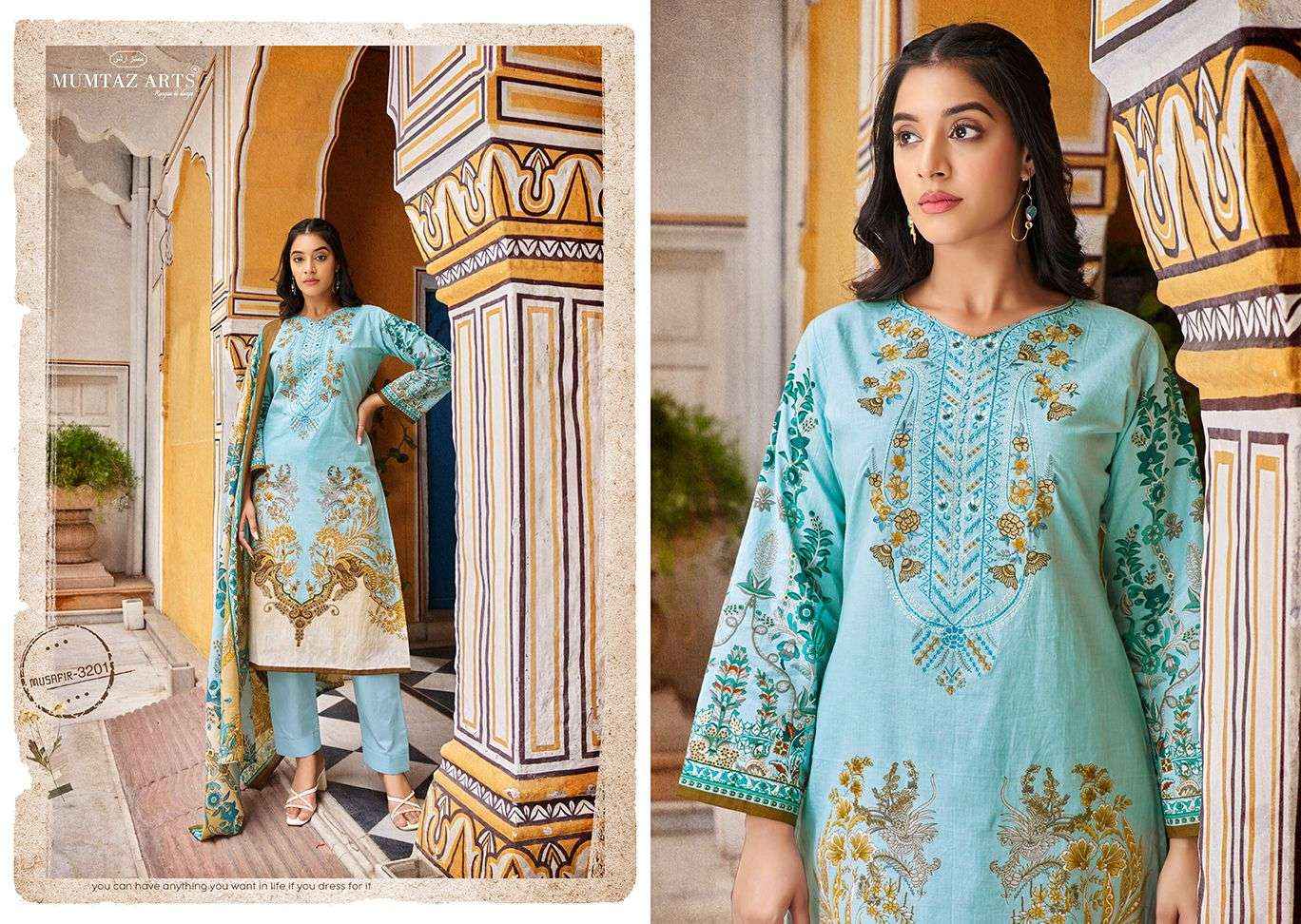 MUMTAZ ARTS MUSAFIR VOL 5 LAWN COTTON DESIGNER SUIT ( 8 PCS CATALOG )