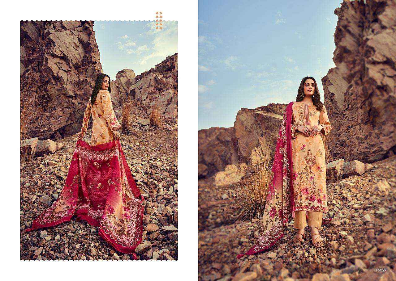 MUMTAZ ARTS SUMMER TOGETHER JAM SATIN SUITS ( 5 PCS CATALOG )