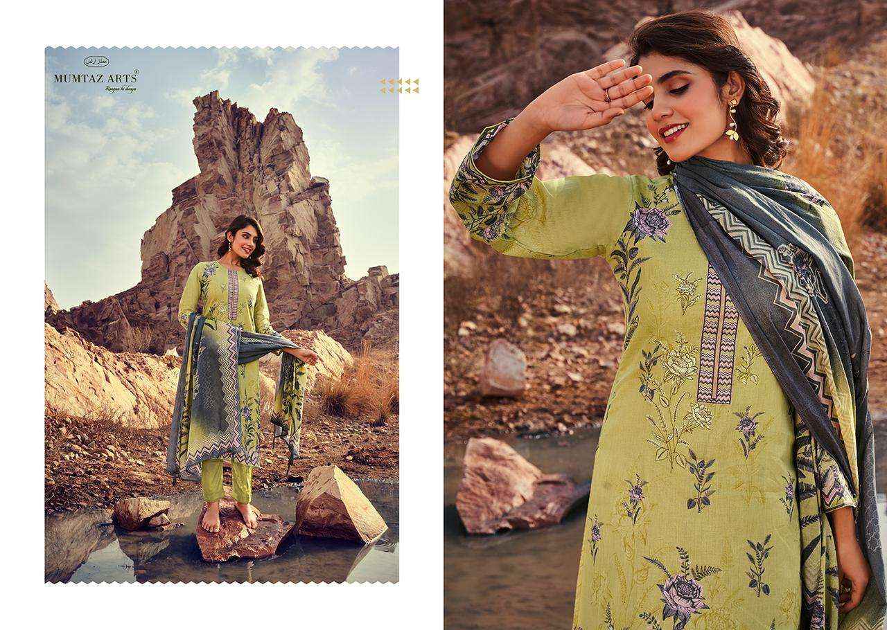 MUMTAZ ARTS SUMMER TOGETHER JAM SATIN SUITS ( 5 PCS CATALOG )