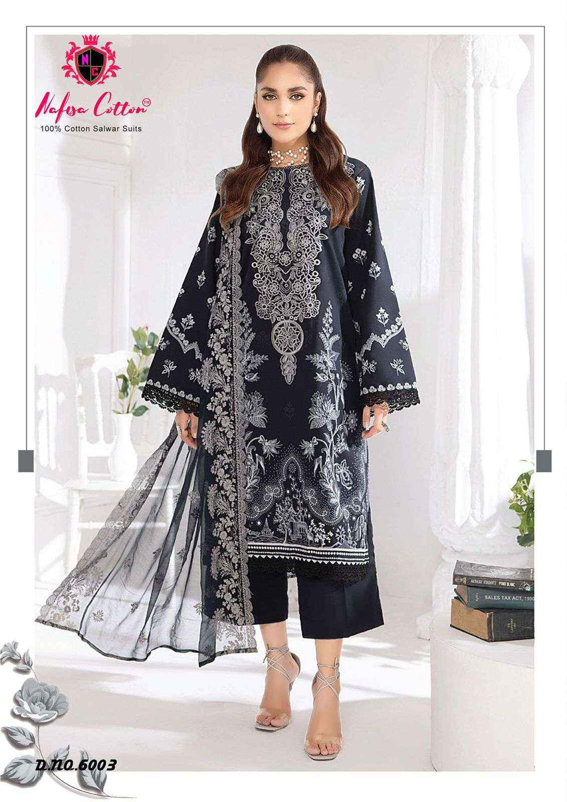 NAFISA COTTON BLACK & WHITE VOL 6 COTTON KARACHI SUIT ( 6 PCS CATALOG )