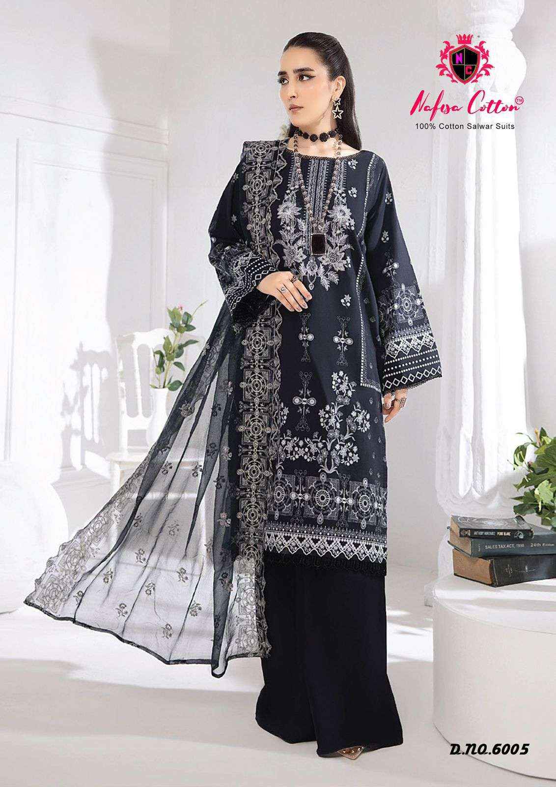 NAFISA COTTON BLACK & WHITE VOL 6 COTTON KARACHI SUIT ( 6 PCS CATALOG )