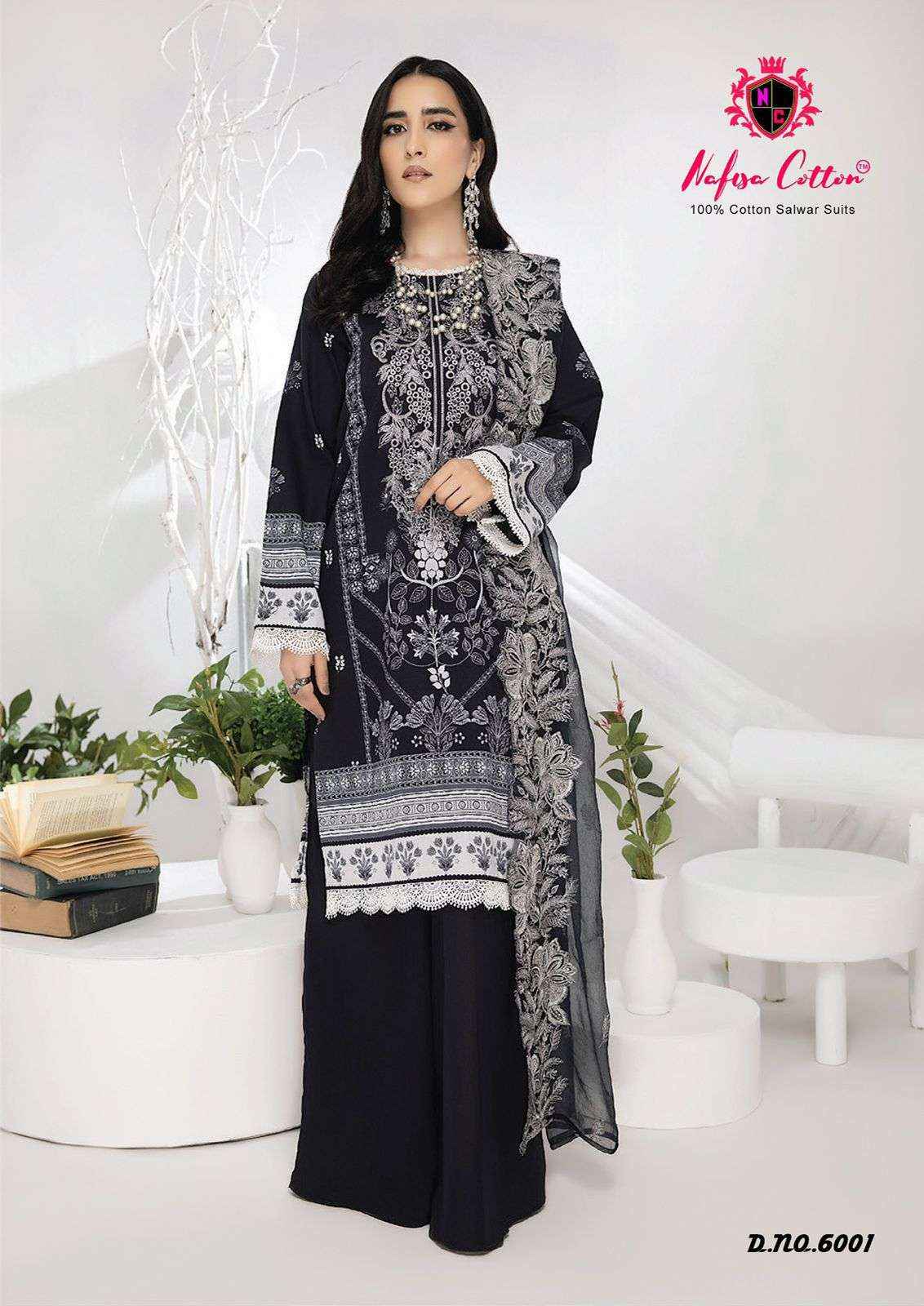 NAFISA COTTON BLACK & WHITE VOL 6 COTTON KARACHI SUIT ( 6 PCS CATALOG )