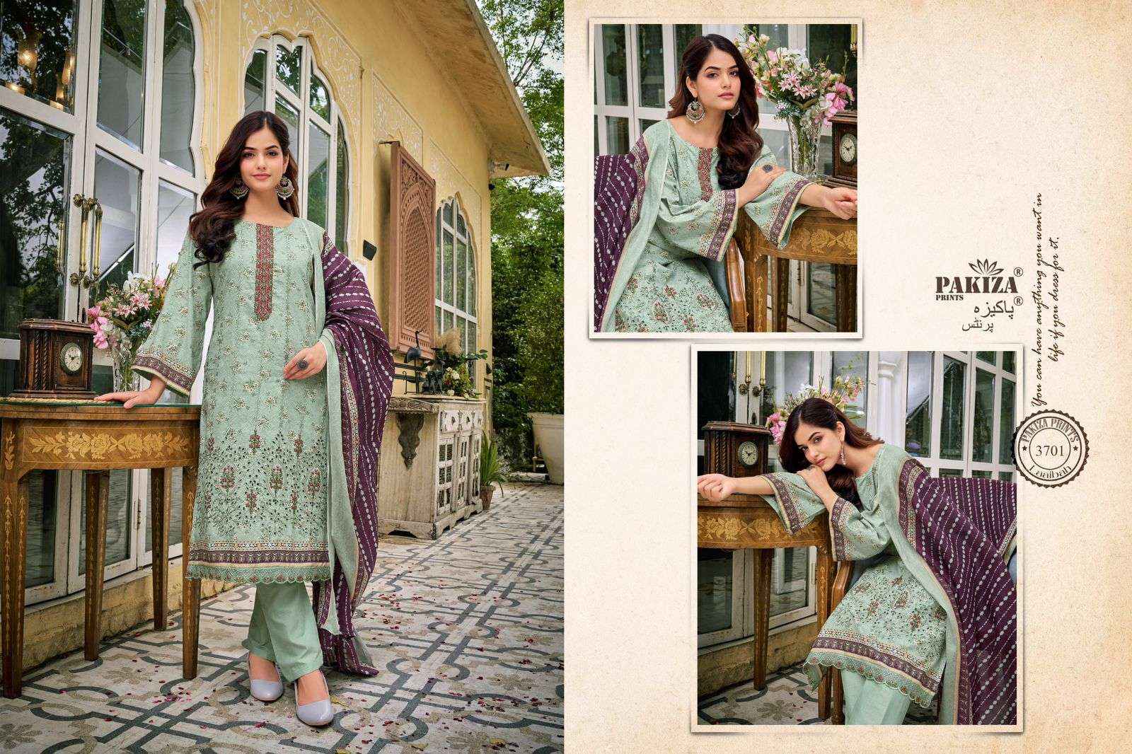 PAKIZA PRINTS LAAIBAH VOL 37 LAWN COTTON KASHMIRI EMBROIDERY SUITS ( 10 PCS CATALOG )