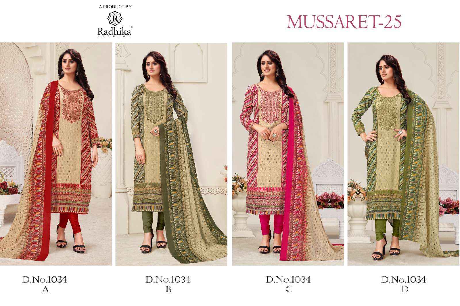 RADHIKA FASHION AZARA MUSSARET VOL 25 JAM COTTON SUITS ( 4 PCS CATALOG )