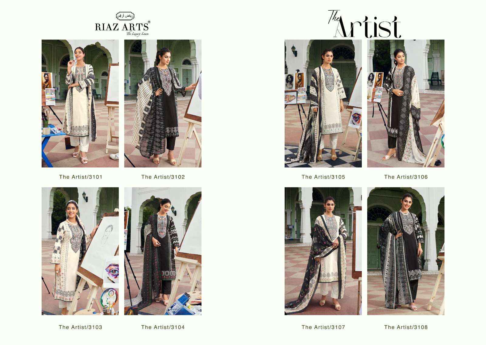 Riaz Arts The Artist Exclusive Fancy Karachi Dress Material ( 8 Pcs Catalog )