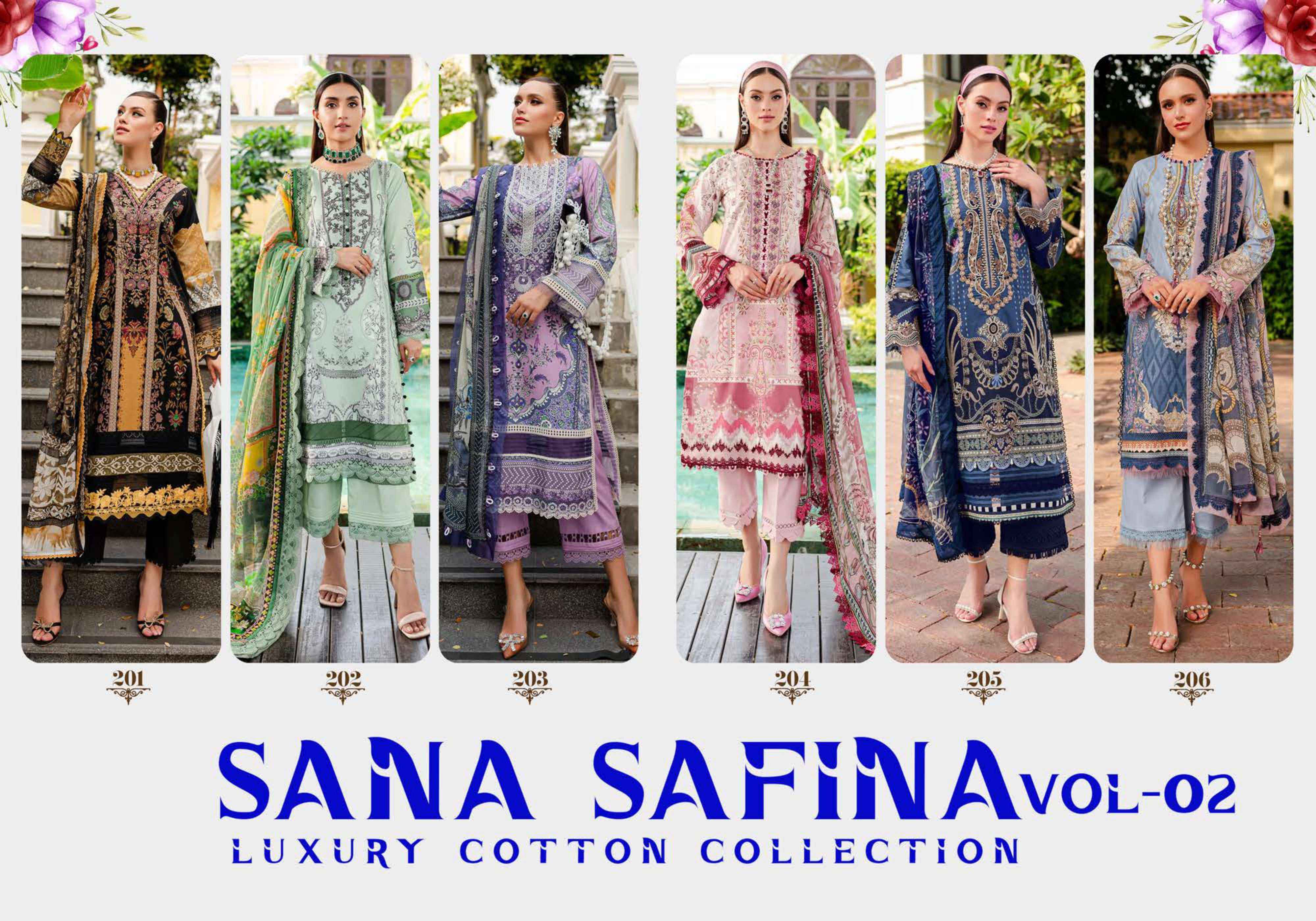 SANA SAFINA VOL 2 COTTON DIGITAL KARACHI PRINT SUIT ( 6PCS CATALOG )