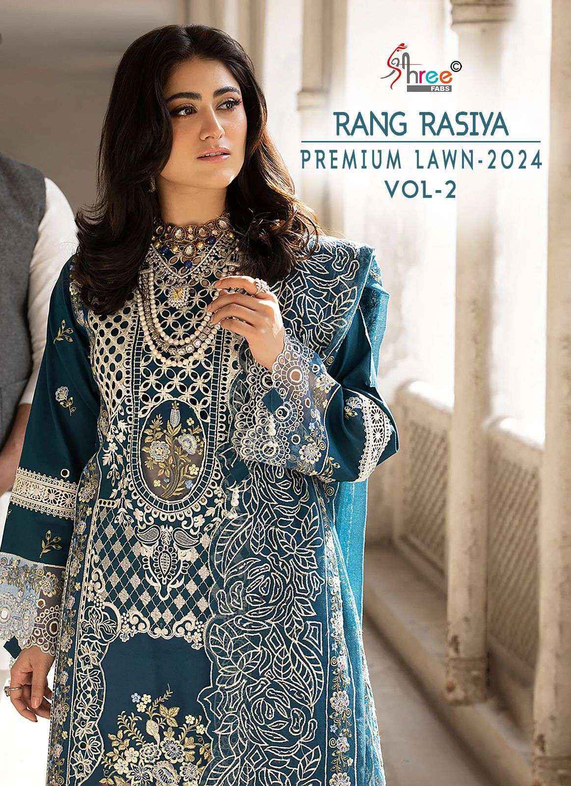 SHREE FABS RANG RASIYA PREMIUM LAWN 24 VOL 2 DRESS MATERIAL ( 6 PCS CATALOG )