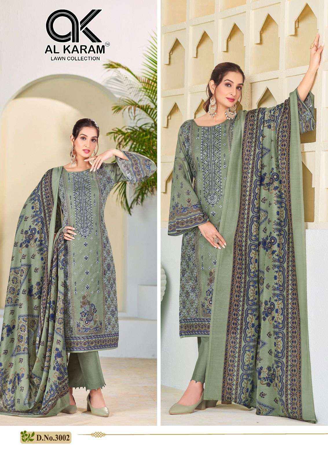 AL KARAM BIN UBAID EMBROIDERED COLLECTION VOL 3 LAWN PAKISTANI SUIT ( 6 PCS CATALOG )