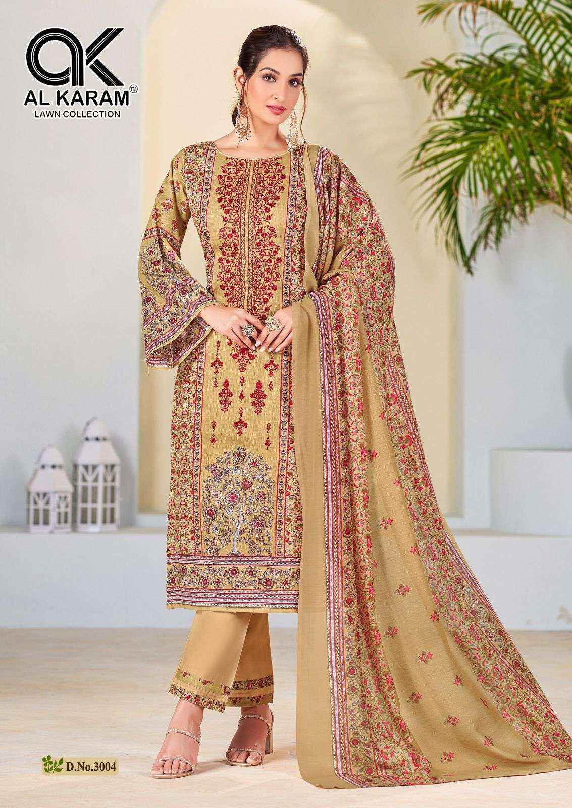 AL KARAM BIN UBAID EMBROIDERED COLLECTION VOL 3 LAWN PAKISTANI SUIT ( 6 PCS CATALOG )