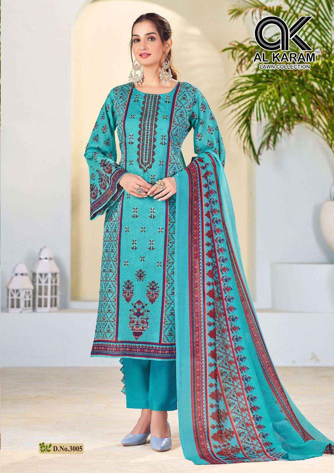 AL KARAM BIN UBAID EMBROIDERED COLLECTION VOL 3 LAWN PAKISTANI SUIT ( 6 PCS CATALOG )