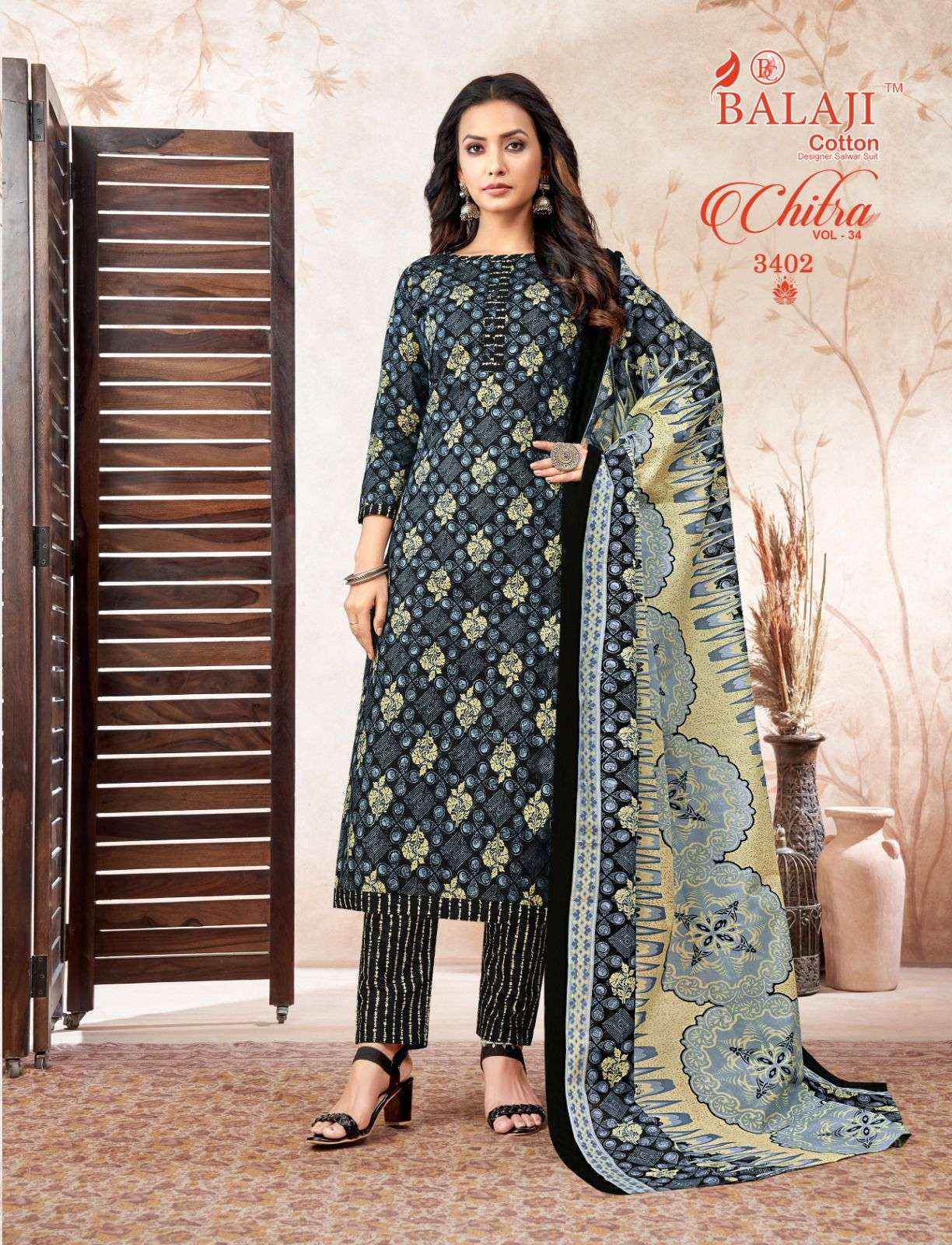 BALAJI COTTON CHITRA VOL 34 COTTON DRESS MATERIAL ( 12 PCS CATALOG )