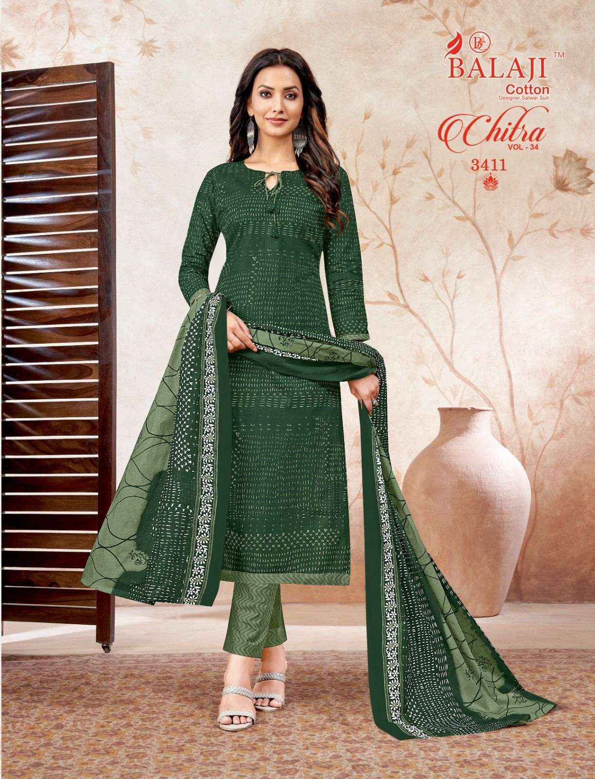 BALAJI COTTON CHITRA VOL 34 COTTON DRESS MATERIAL ( 12 PCS CATALOG )