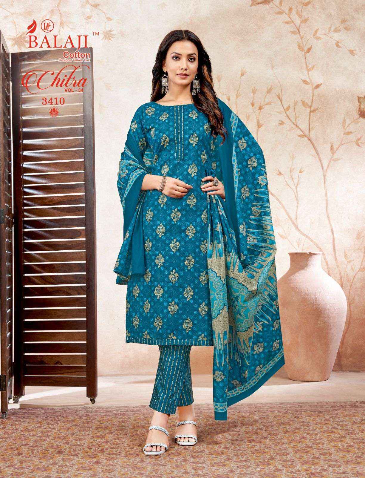 BALAJI COTTON CHITRA VOL 34 COTTON DRESS MATERIAL ( 12 PCS CATALOG )