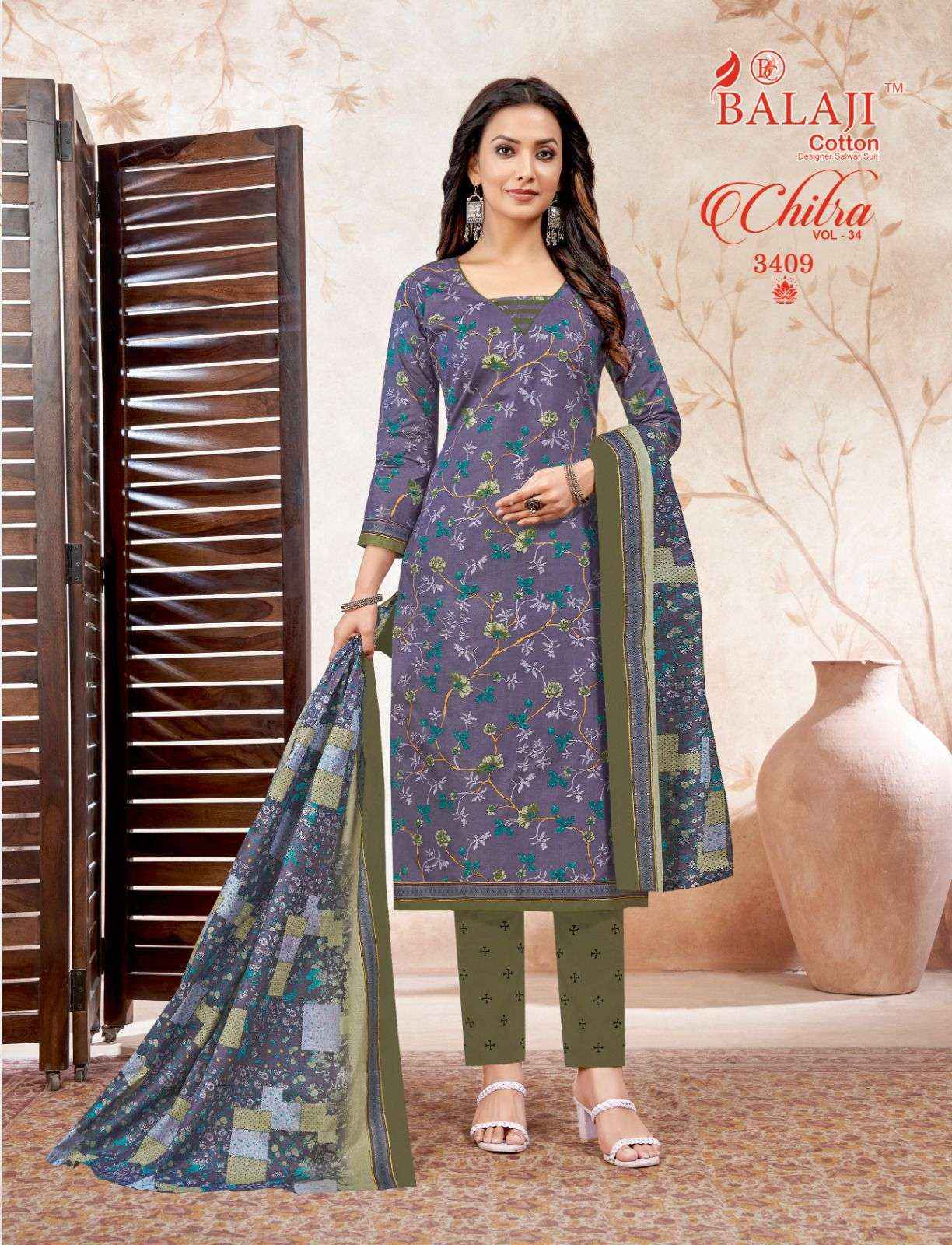 BALAJI COTTON CHITRA VOL 34 COTTON DRESS MATERIAL ( 12 PCS CATALOG )