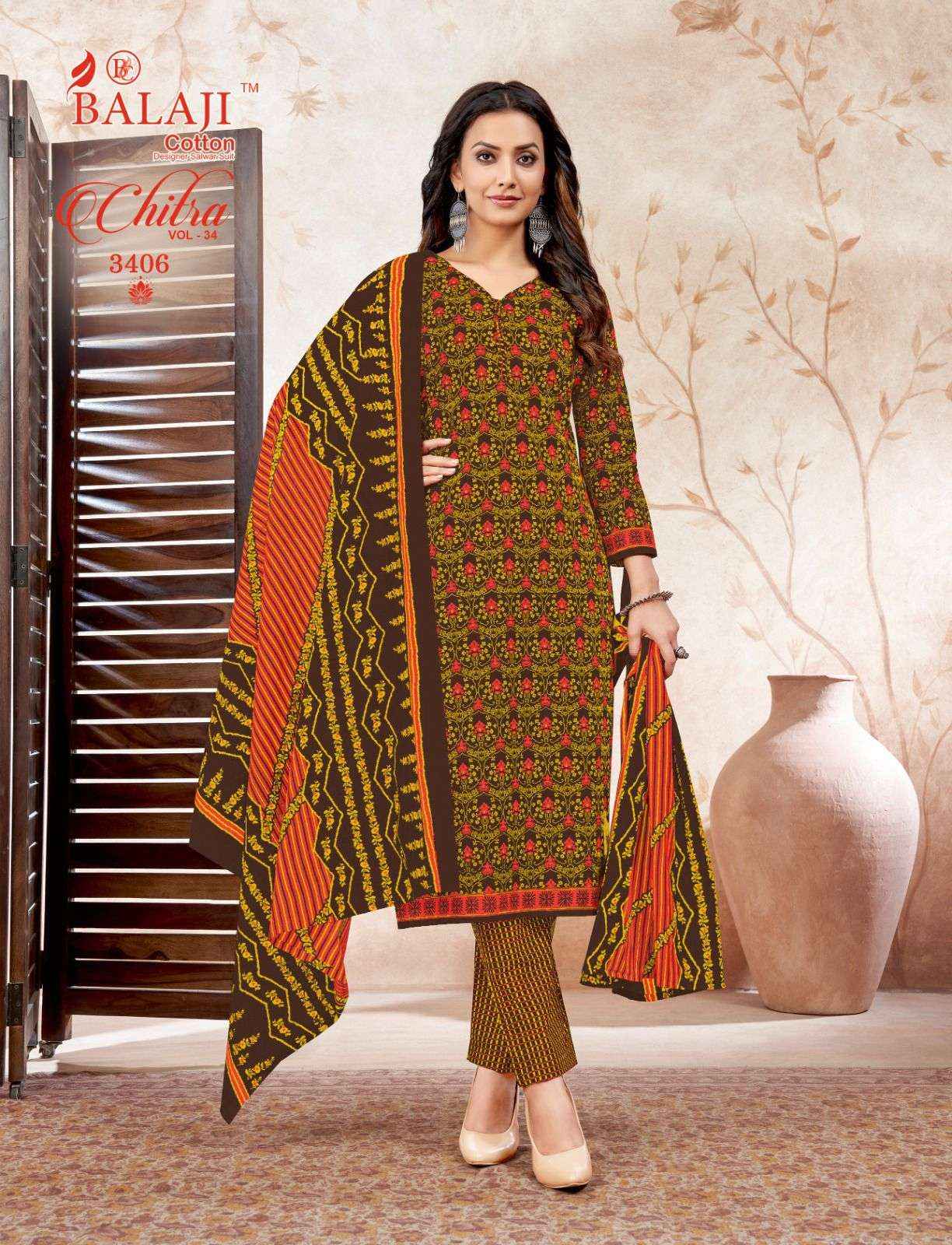 BALAJI COTTON CHITRA VOL 34 COTTON DRESS MATERIAL ( 12 PCS CATALOG )