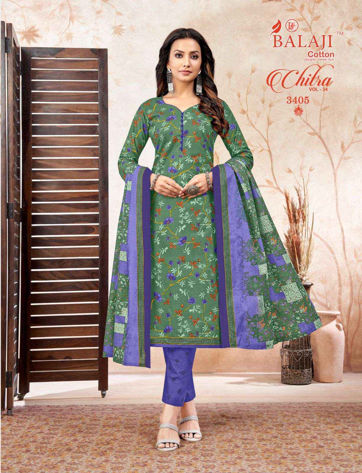 BALAJI COTTON CHITRA VOL 34 COTTON DRESS MATERIAL ( 12 PCS CATALOG )