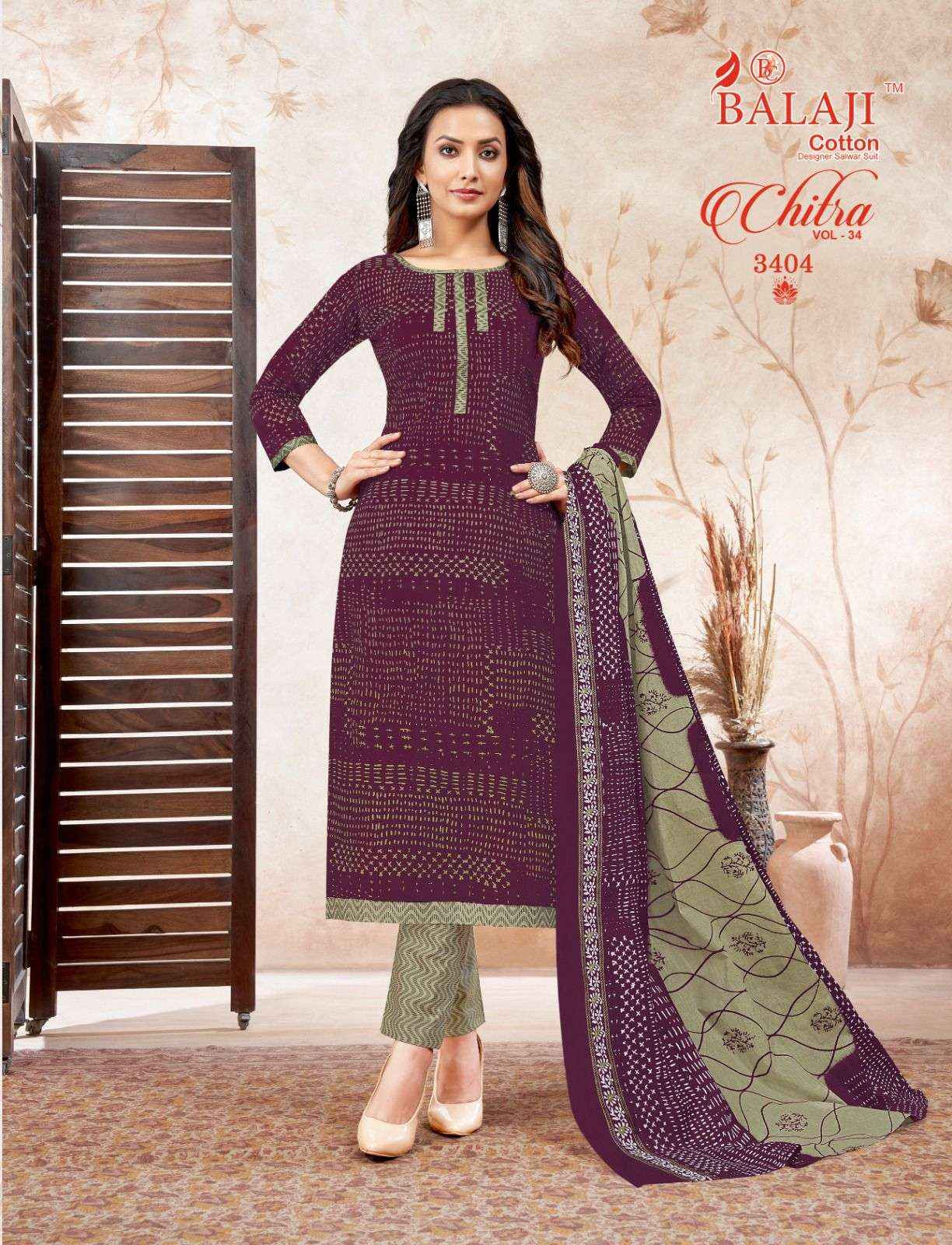 BALAJI COTTON CHITRA VOL 34 COTTON DRESS MATERIAL ( 12 PCS CATALOG )