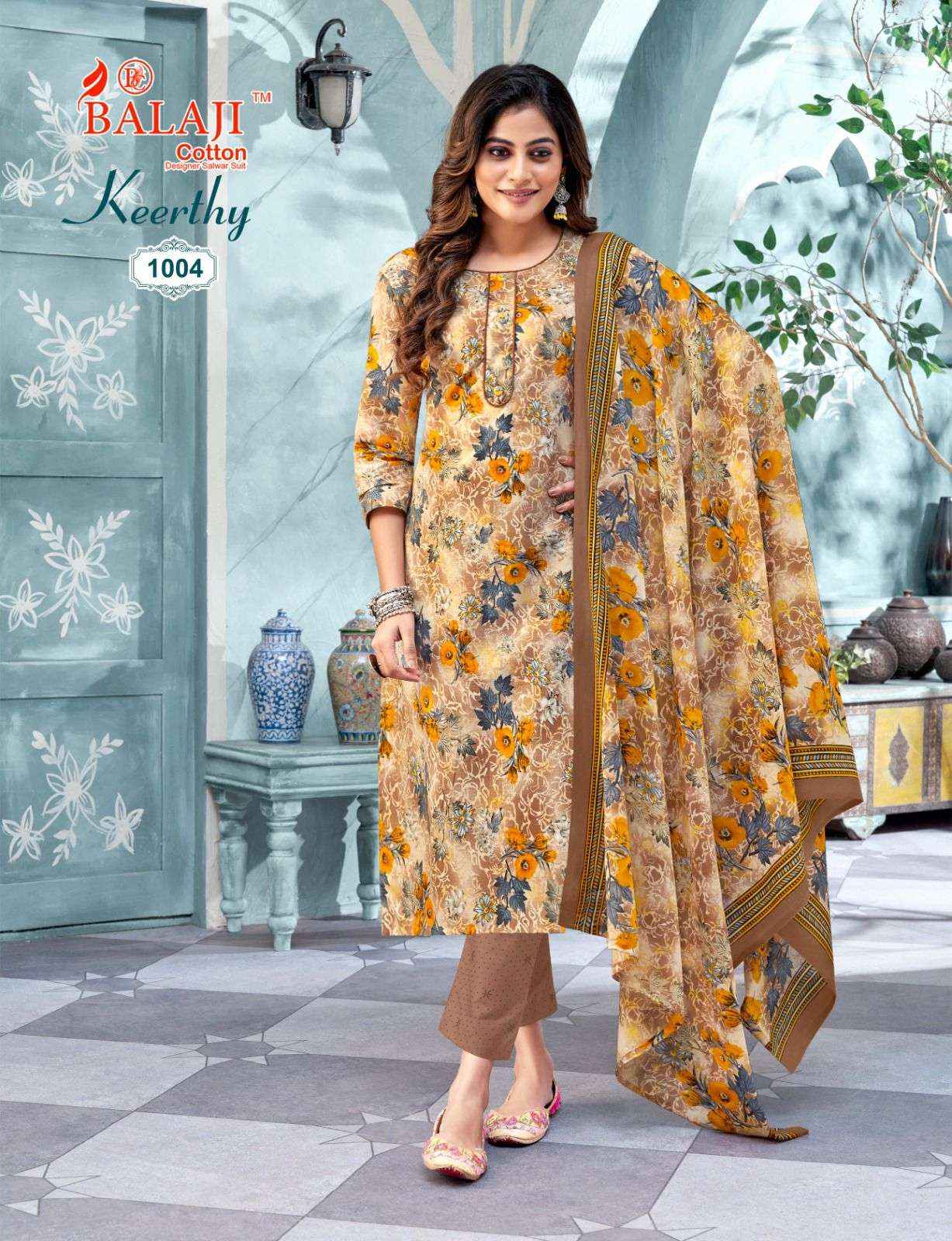 BALAJI COTTON KEERTHY VOL 1 COTTON READYMADE SUITS ( 12 PCS CATALOG )