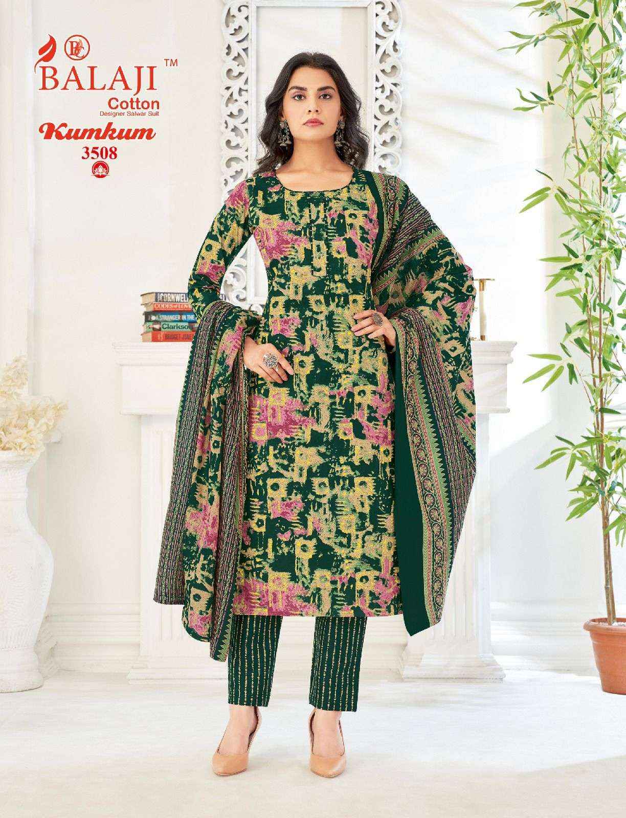 BALAJI COTTON KUMKUM VOL 35 COTTON PRINT DRESS MATERIAL ( 12 PCS CATALOG )