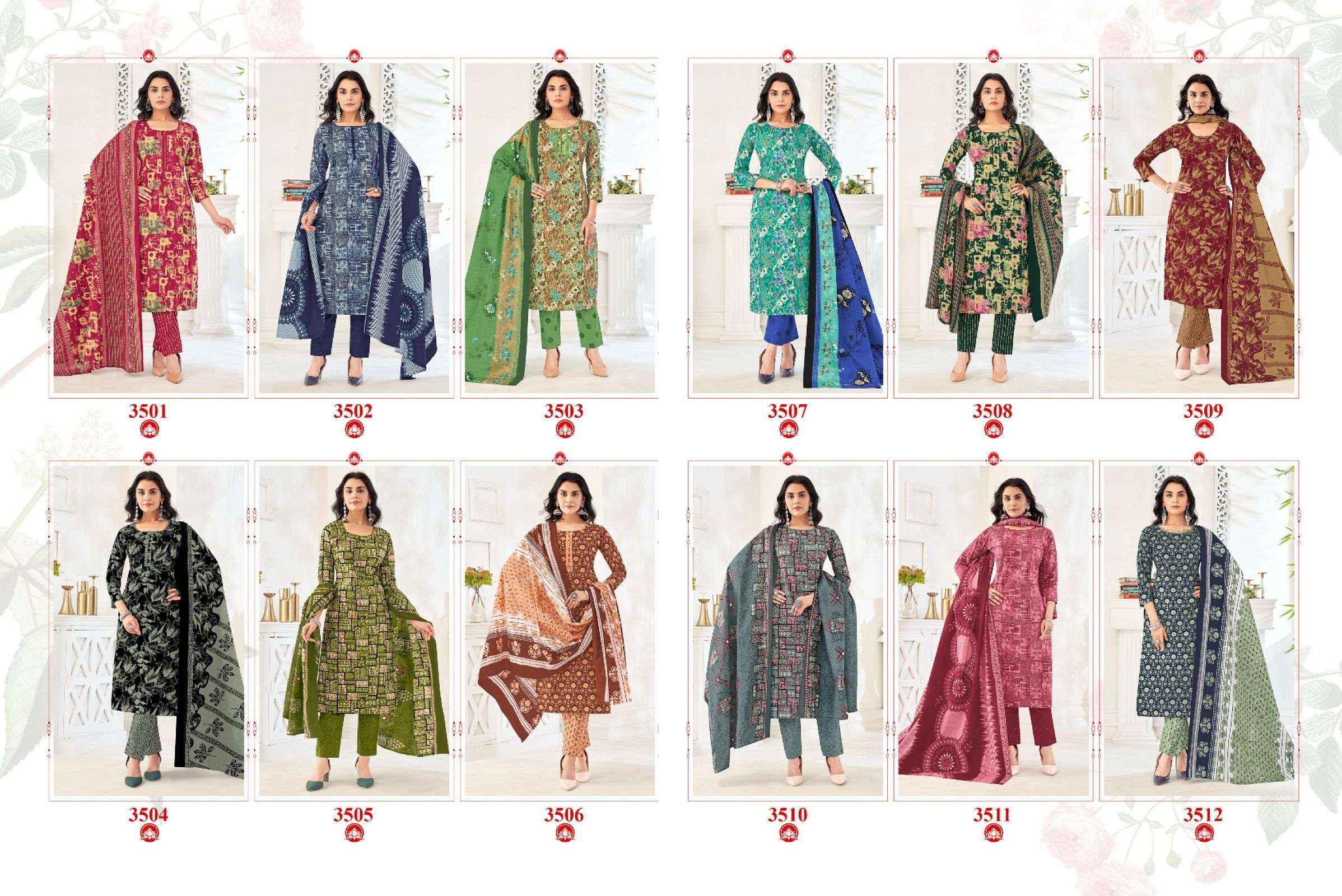 BALAJI COTTON KUMKUM VOL 35 COTTON PRINT DRESS MATERIAL ( 12 PCS CATALOG )