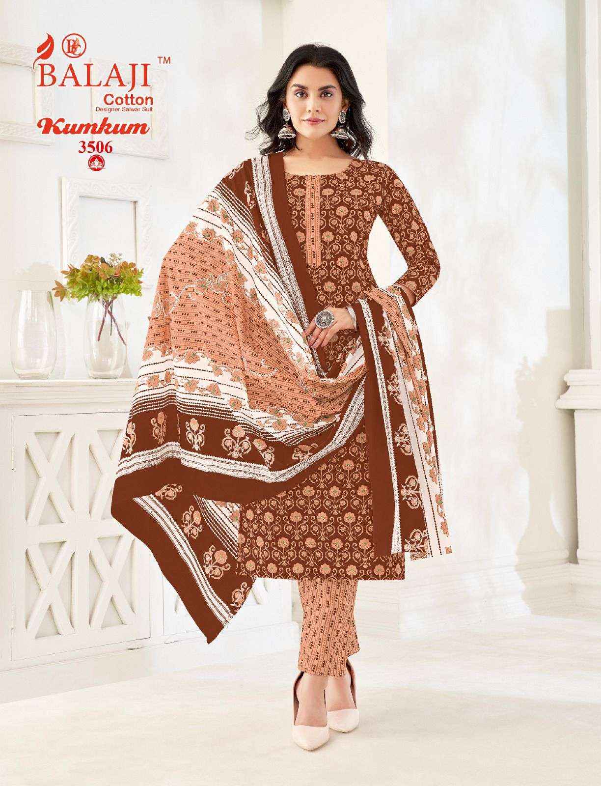 BALAJI COTTON KUMKUM VOL 35 COTTON PRINT DRESS MATERIAL ( 12 PCS CATALOG )