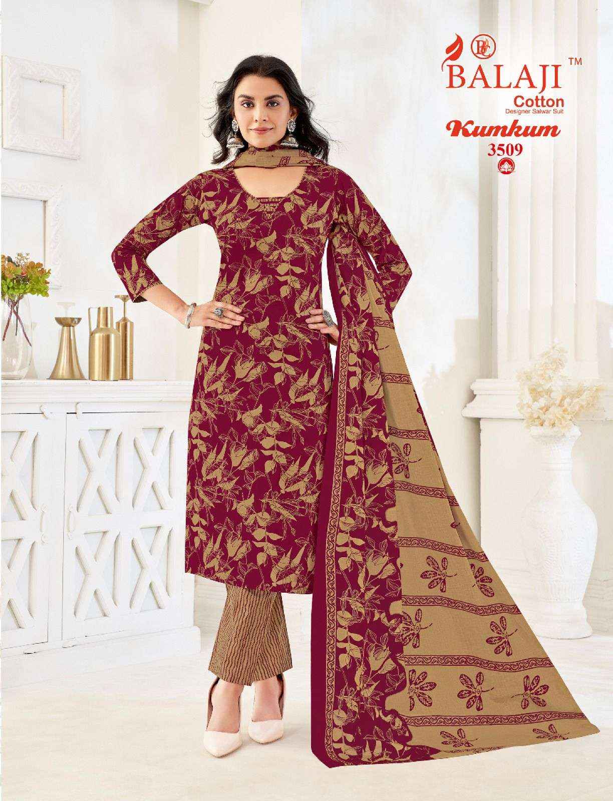 BALAJI COTTON KUMKUM VOL 35 COTTON DRESS MATERIAL WHOLESALE ONLINE