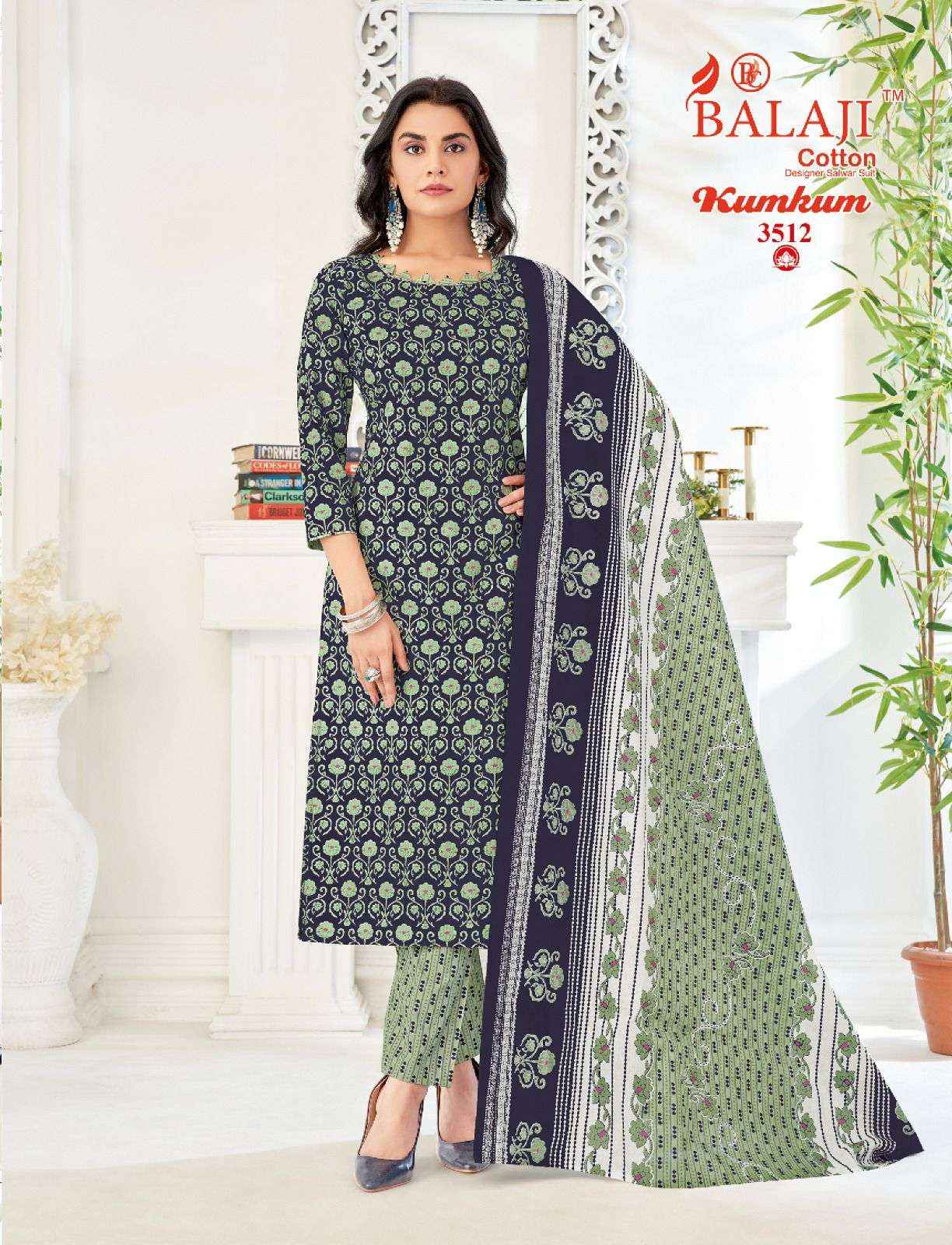 BALAJI COTTON KUMKUM VOL 35 COTTON PRINT DRESS MATERIAL ( 12 PCS CATALOG )