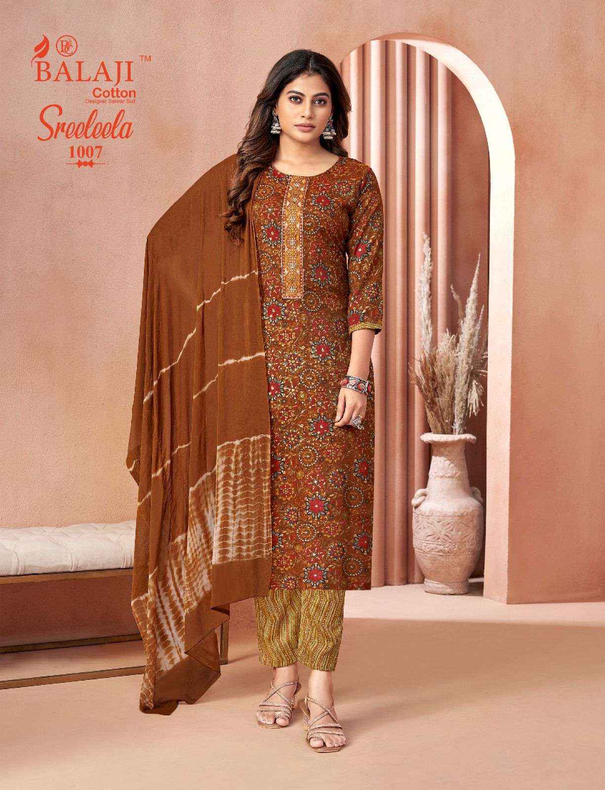 BALAJI COTTON SREELEELA VOL 1 RAYON READYMADE SUIT ( 8 PCS CATALOG )