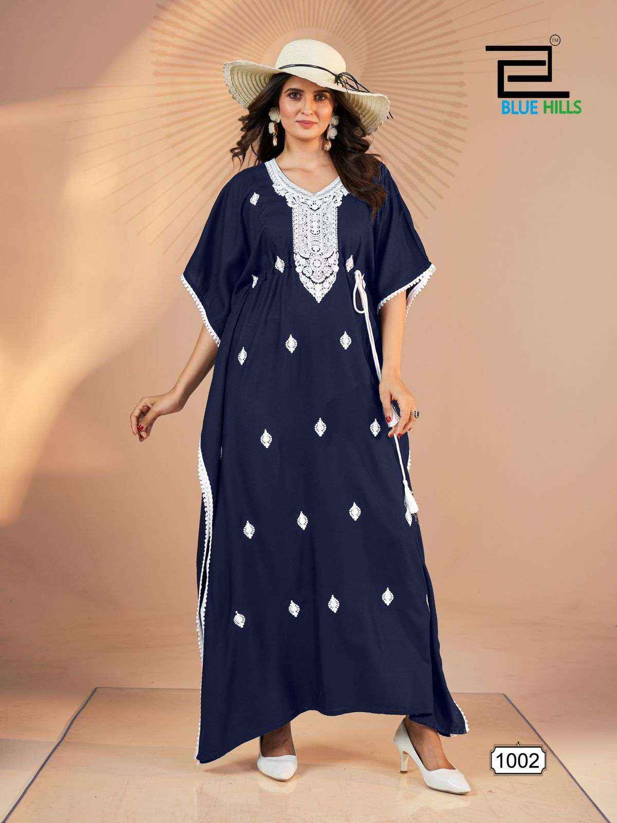 BLUE HILLS HONEY RAYON FANCY WEAR LADIES KAFTAN ( 5 pcs catalog )