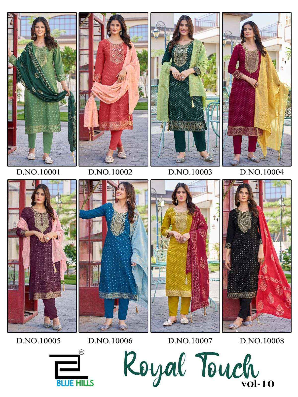 BLUE HILLS ROYAL TOUCH VOL 10 READYMADE SUITS ( 8 PCS CATALOG )