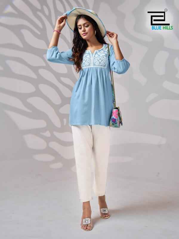 BLUE HILLS UNIVERSE RAYON FANCY WESTERN WEAR TOP ( 4 pcs CATALOG )