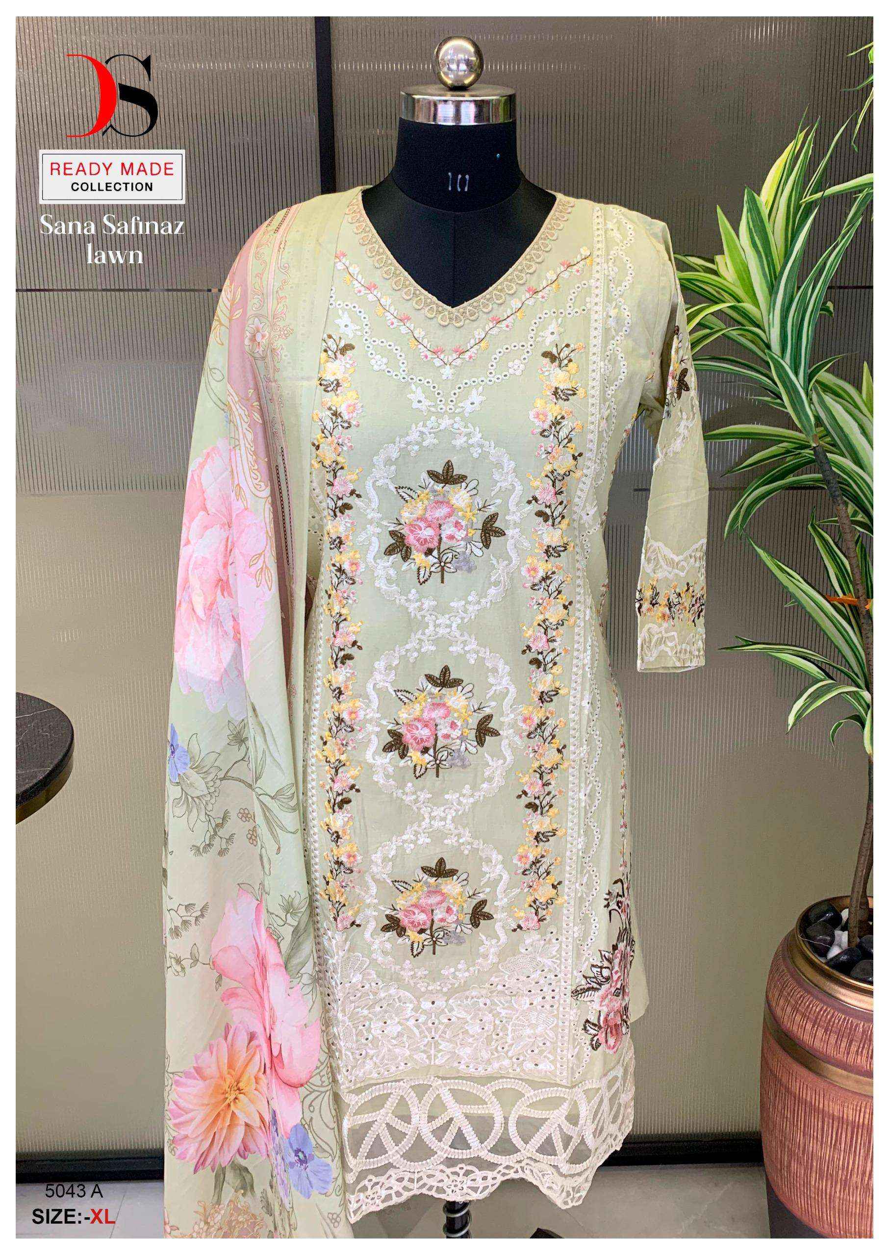 DEEPSY SUITS D NO 5043 COTTON EMBROIDERY PAKISTANI READYMADE SUIT ( 5 pcs catalog ) 