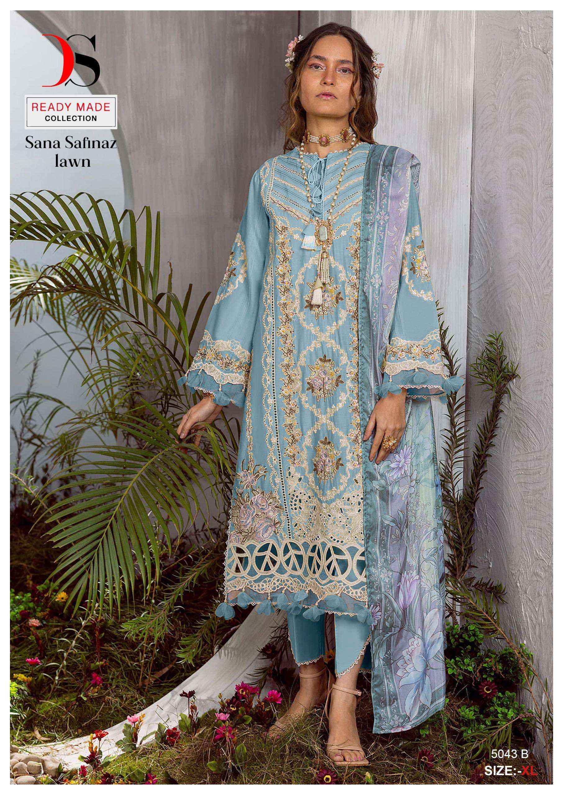 DEEPSY SUITS D NO 5043 COTTON EMBROIDERY PAKISTANI READYMADE SUIT ( 5 pcs catalog ) 