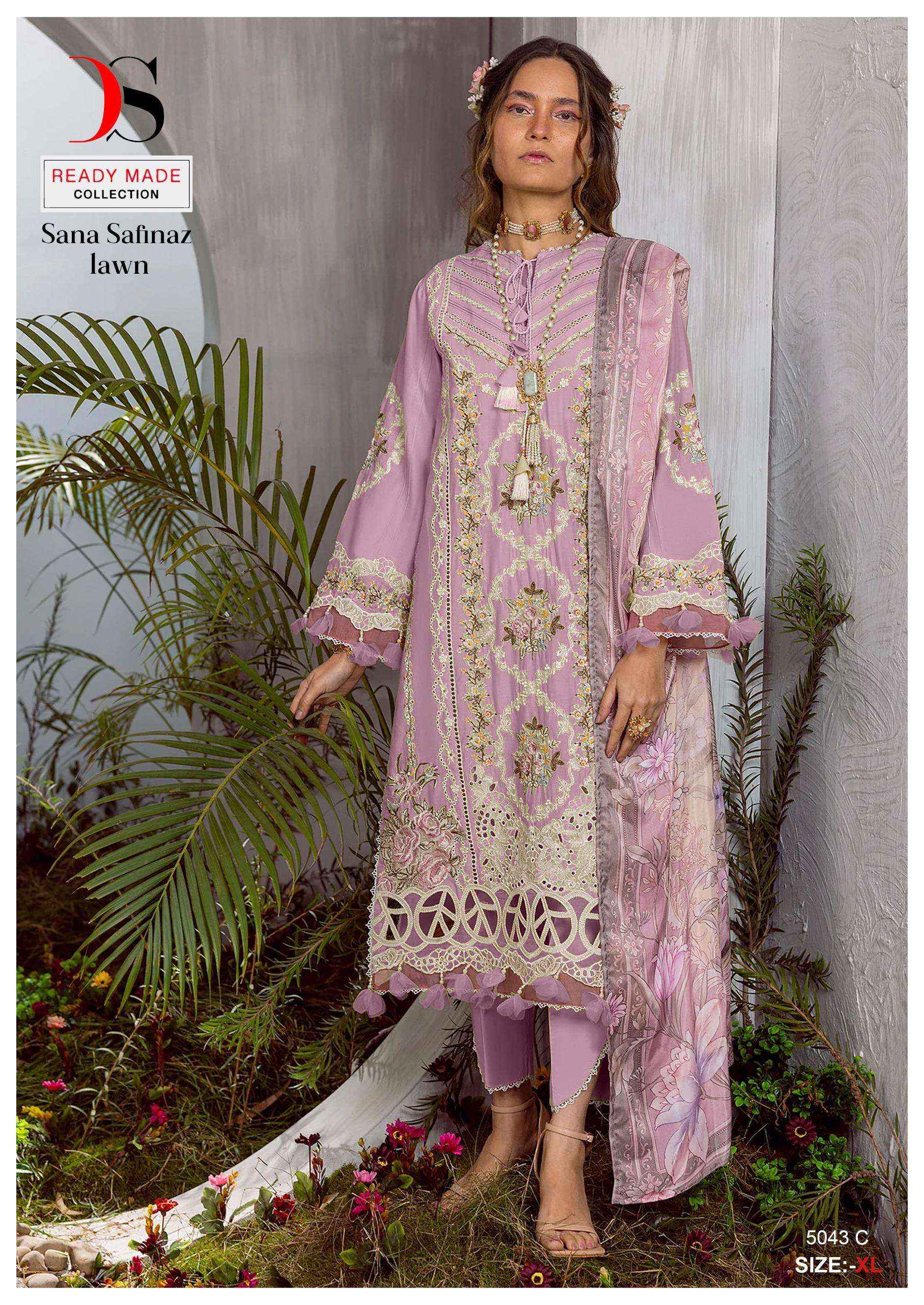 DEEPSY SUITS D NO 5043 COTTON EMBROIDERY PAKISTANI READYMADE SUIT ( 5 pcs catalog ) 