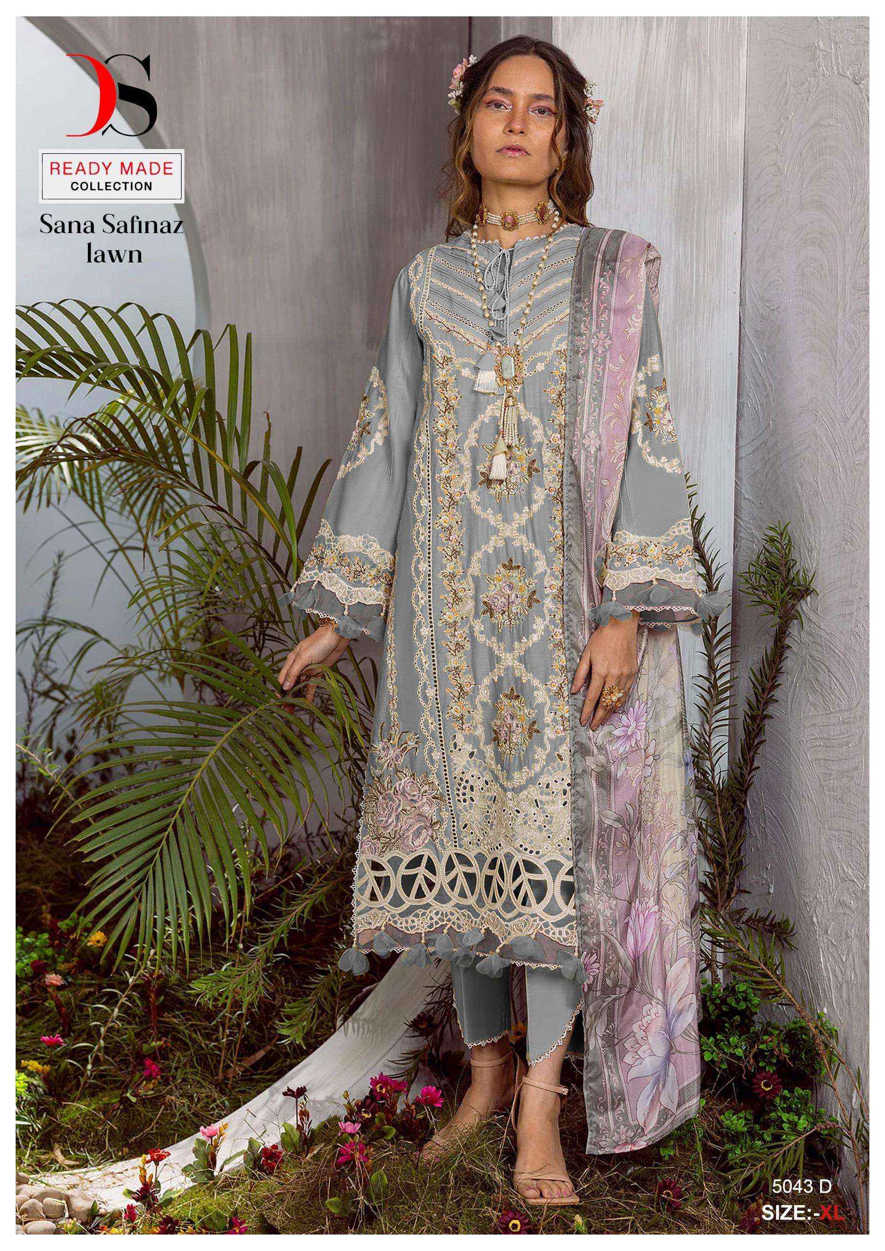 DEEPSY SUITS D NO 5043 COTTON EMBROIDERY PAKISTANI READYMADE SUIT ( 5 pcs catalog ) 