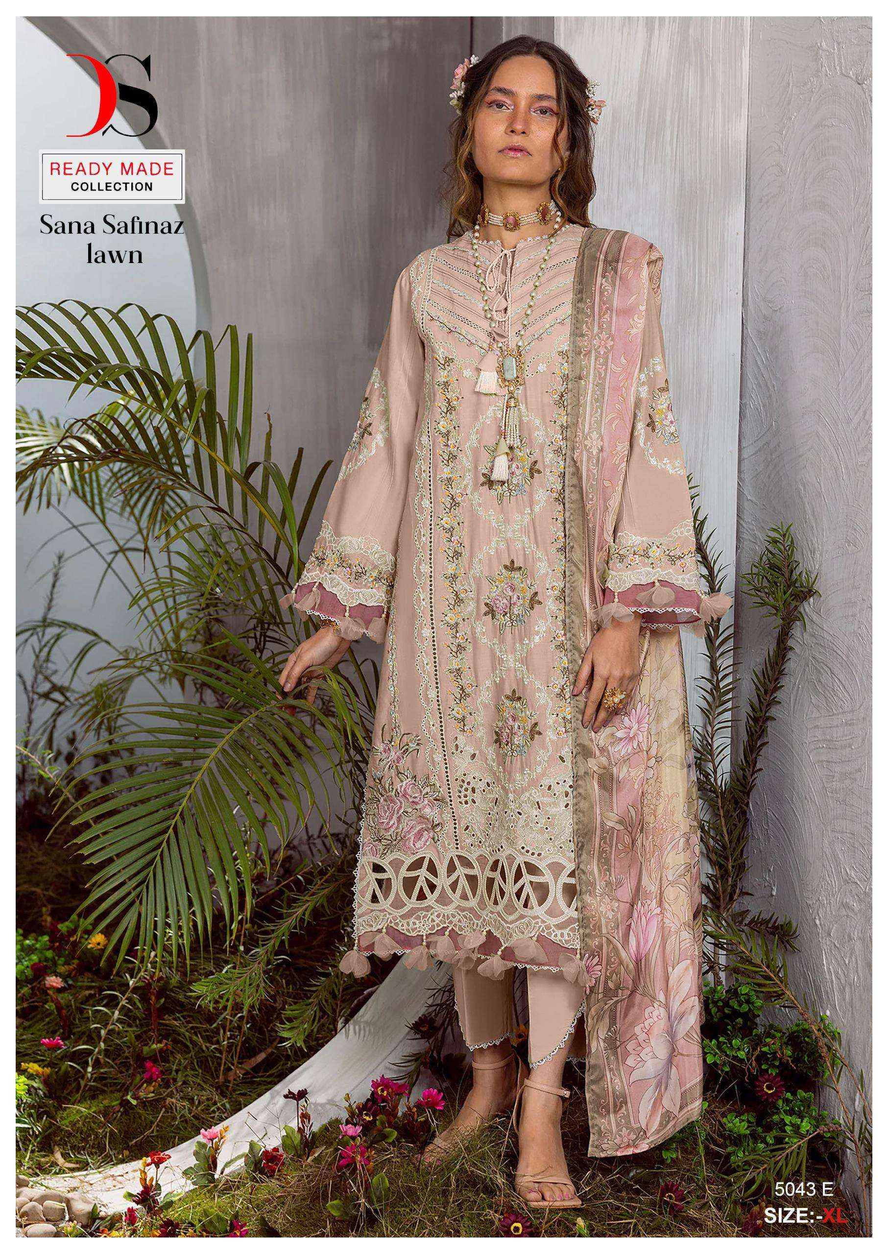 DEEPSY SUITS D NO 5043 COTTON EMBROIDERY PAKISTANI READYMADE SUIT ( 5 pcs catalog ) 