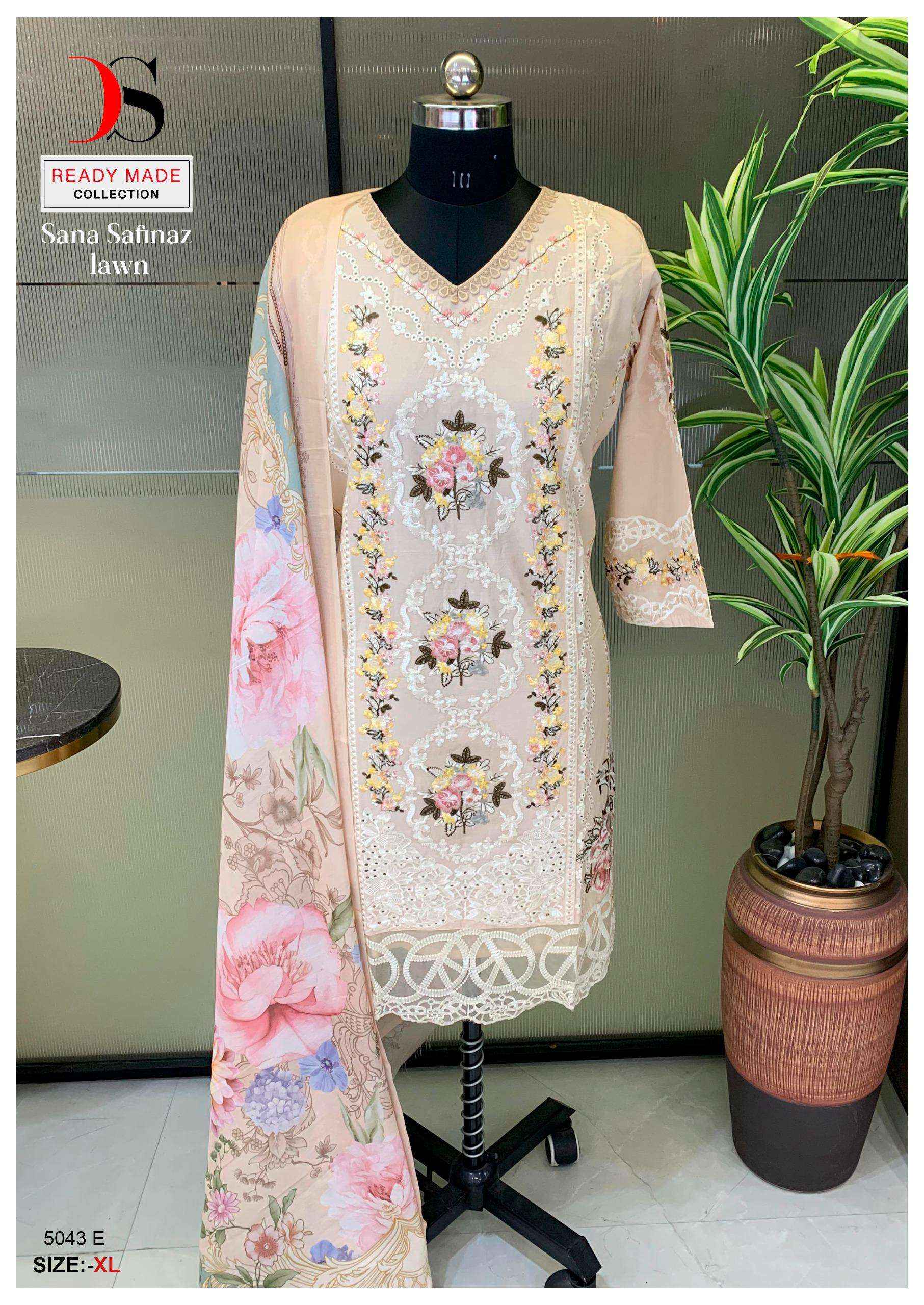 DEEPSY SUITS D NO 5043 COTTON EMBROIDERY PAKISTANI READYMADE SUIT ( 5 pcs catalog ) 