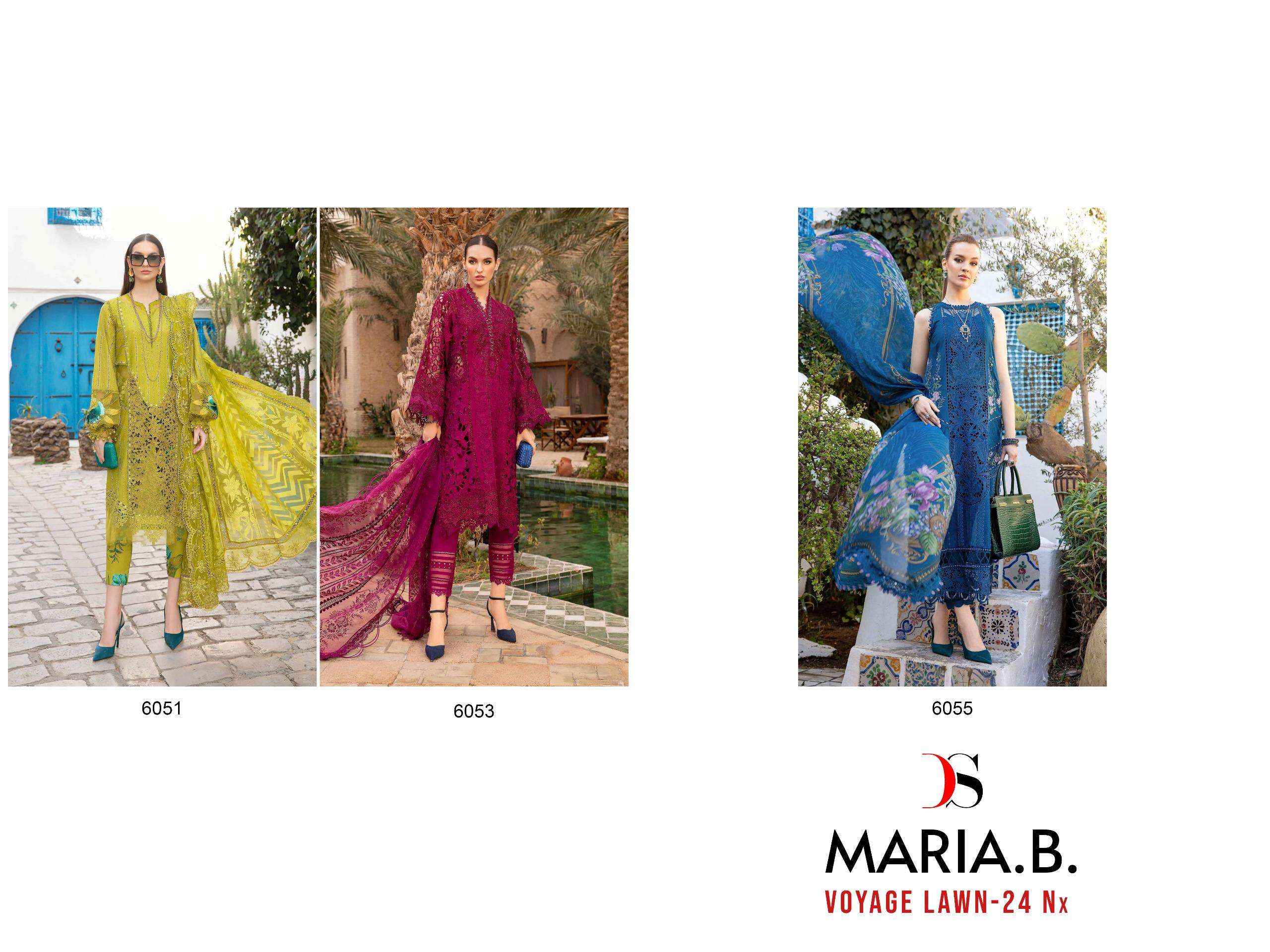 DEEPSY SUITS MARIA B VOYAGE LAWN 24 NX PAKISTANI DRESS MATERIAL ( 3 PCS CATALOG )