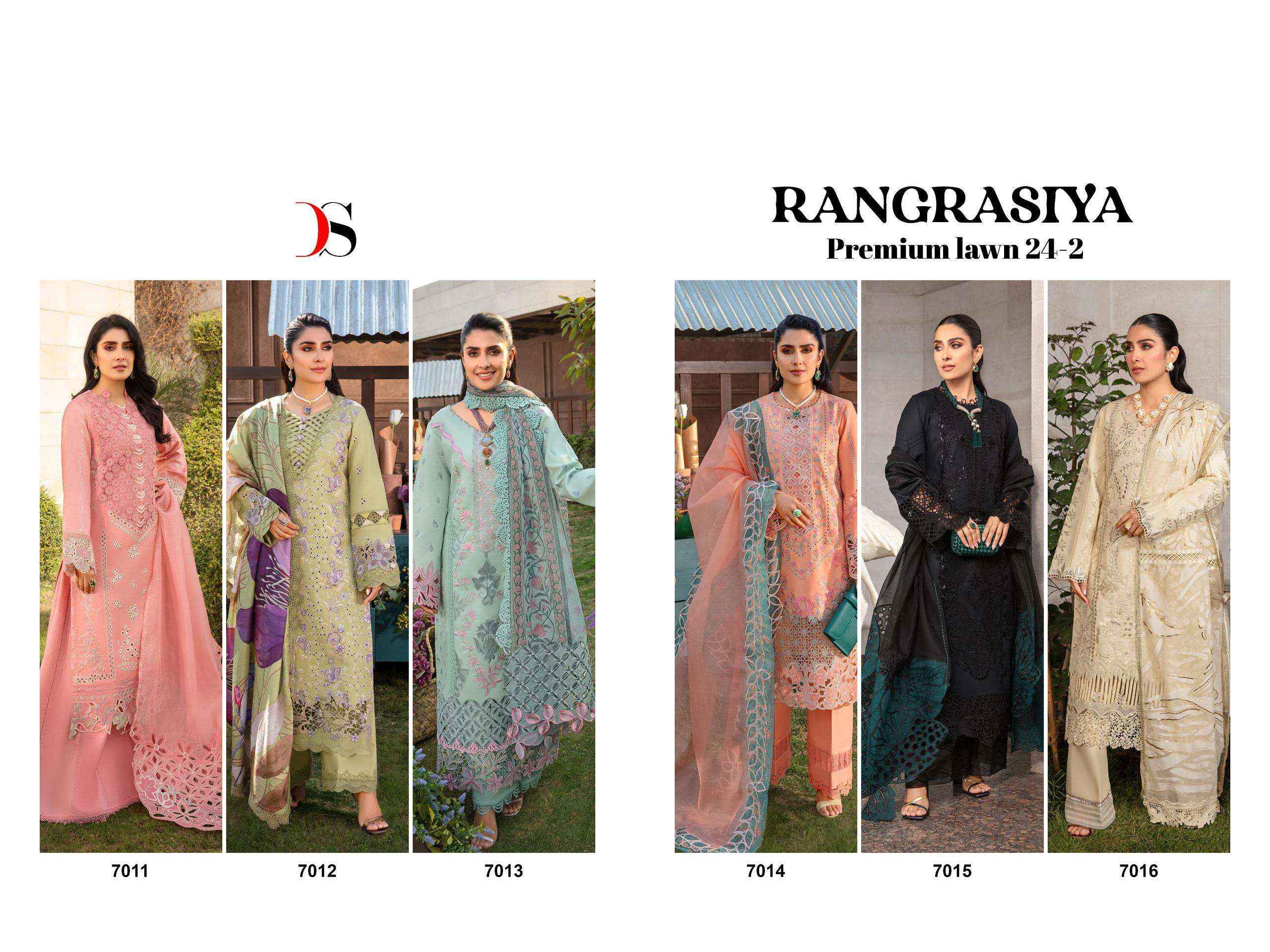 DEEPSY SUITS RANGRASIYA PREMIUM LAWN 24 VOL 2 COTTON DRESS MATERIAL ( 6 PCS CATALOG )