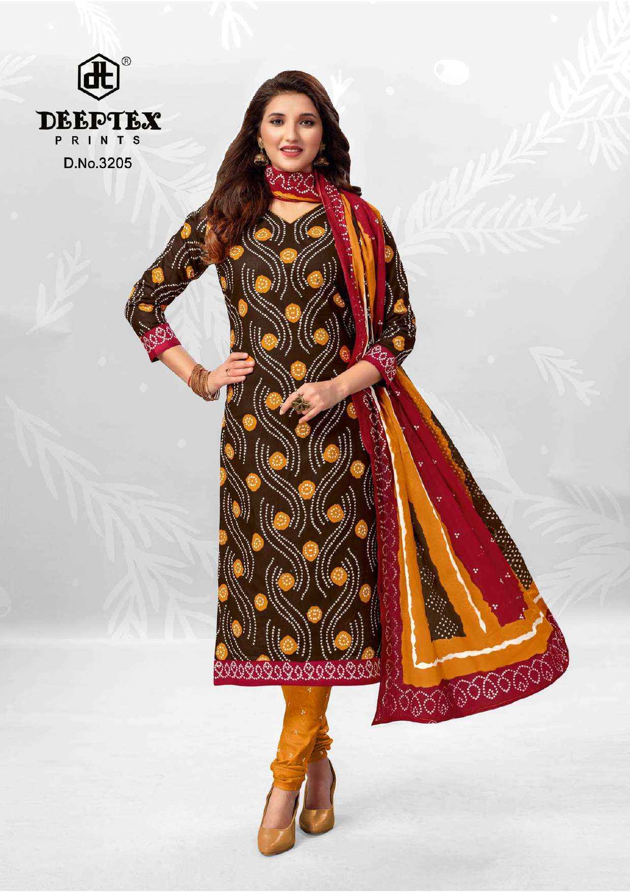 DEEPTEX PRINTS CLASSIC CHUNARIS VOL 32 COTTON DRESS MATERIAL ( 10 PCS CATALOG )