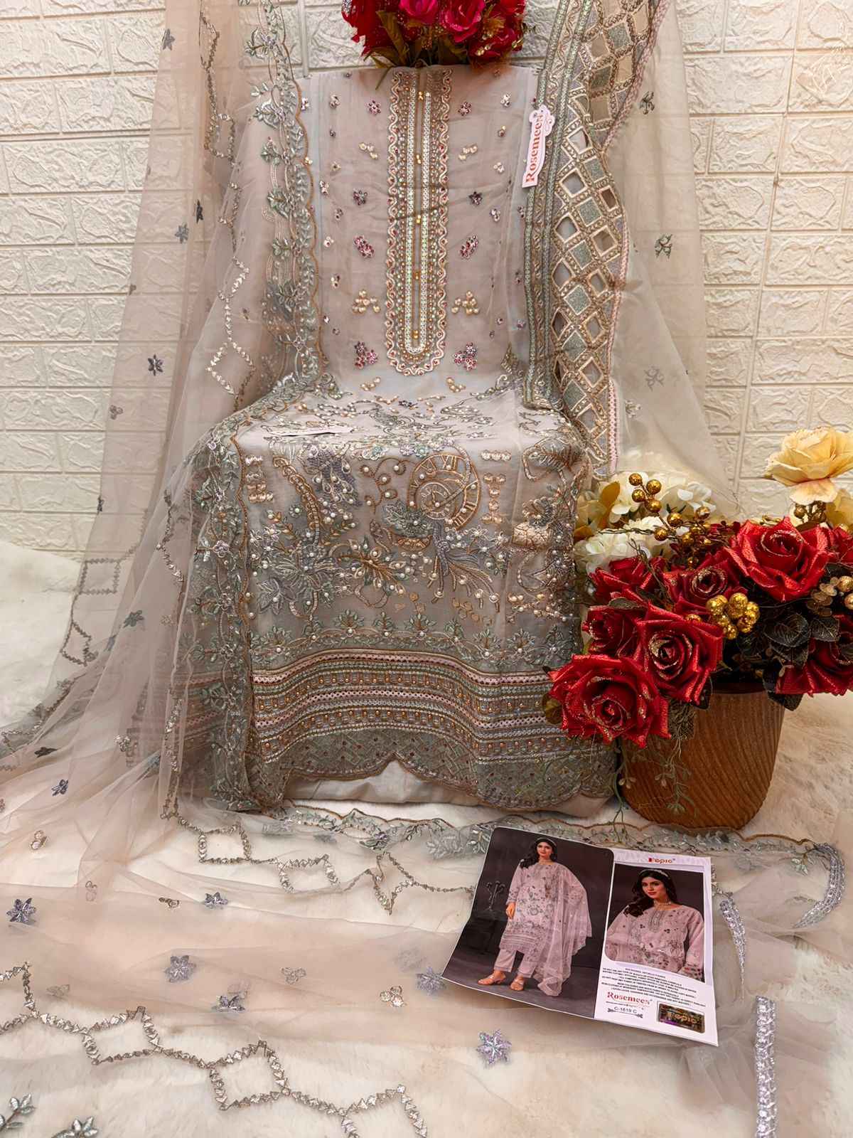 FEPIC ROSEMEEN C 1619  HEAVY EMBROIDRED PAKISTANI SUIT (2 PCS CATALOG )