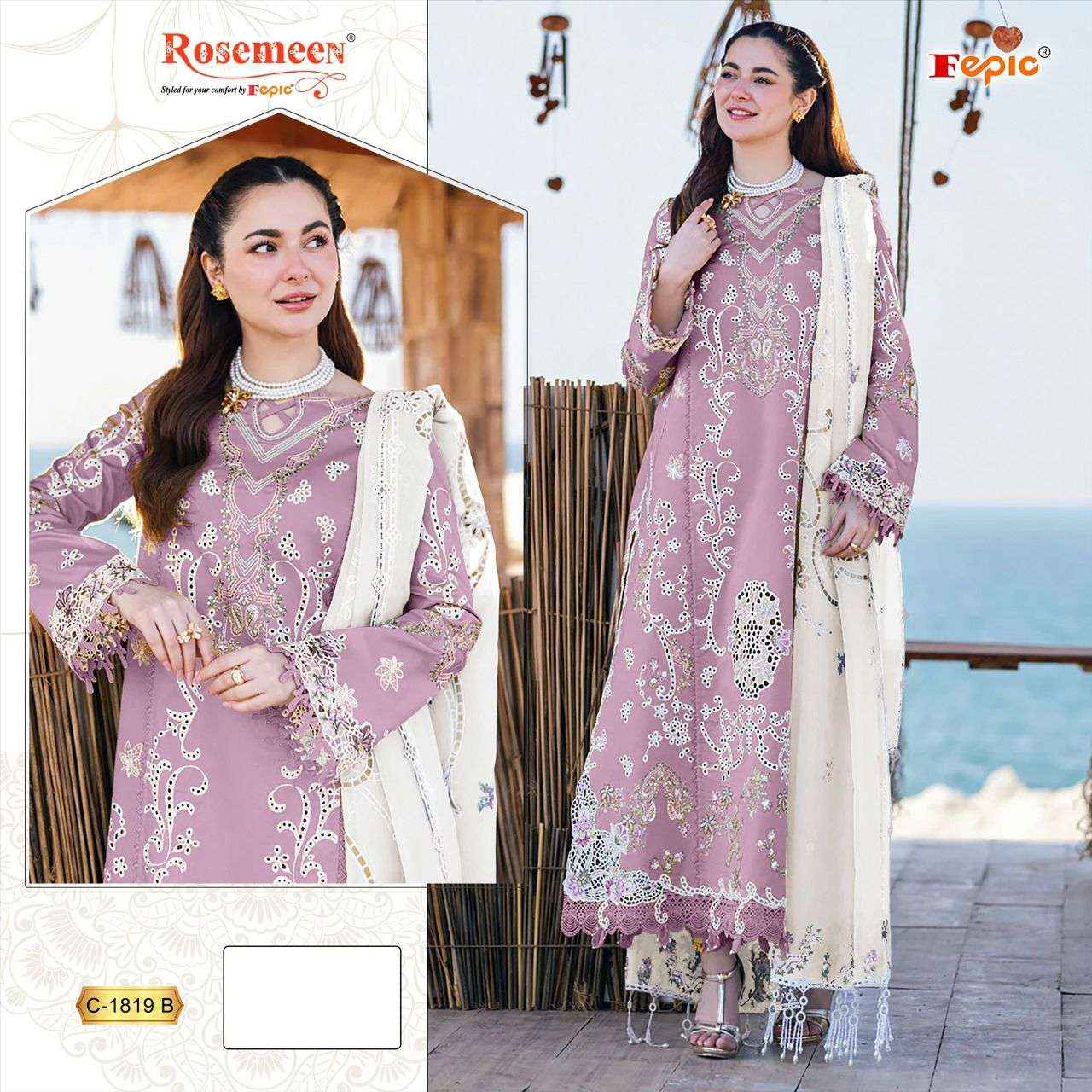 FEPIC ROSEMEEN C 1819 HEAVY EMBROIDRED PAKISTANI SUIT ( 3 PCS CATALOG )