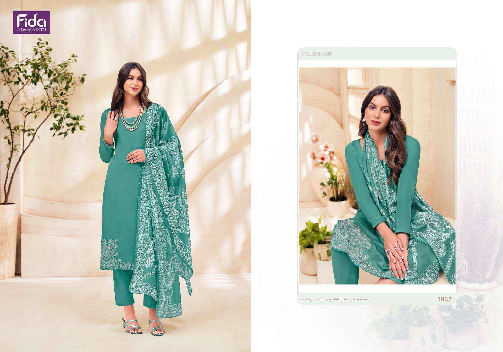 FIDA AVYANA SATIN COTTON FANCY EMBROIDERY WORK SUIT