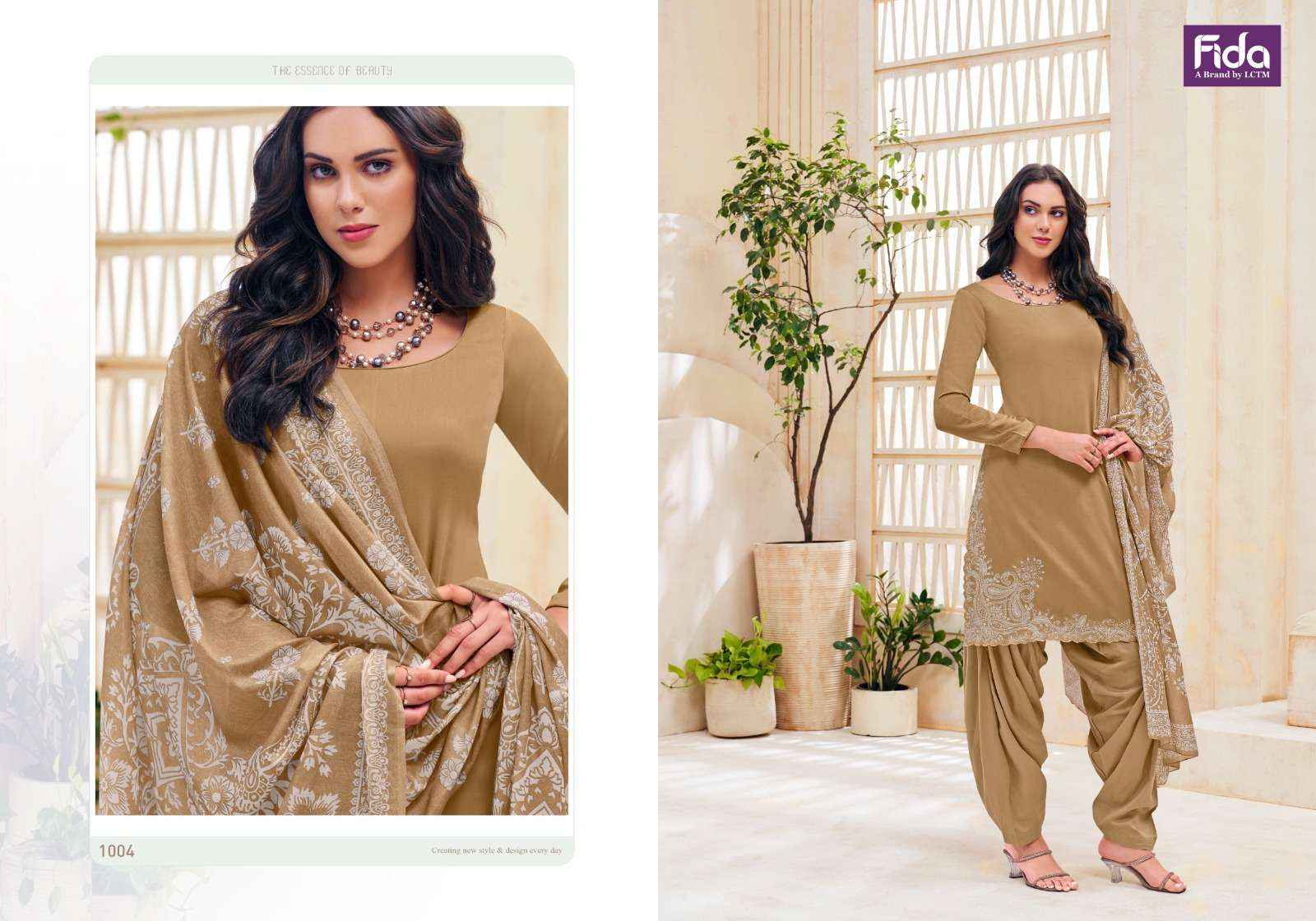 FIDA AVYANA SATIN COTTON FANCY EMBROIDERY WORK SUIT