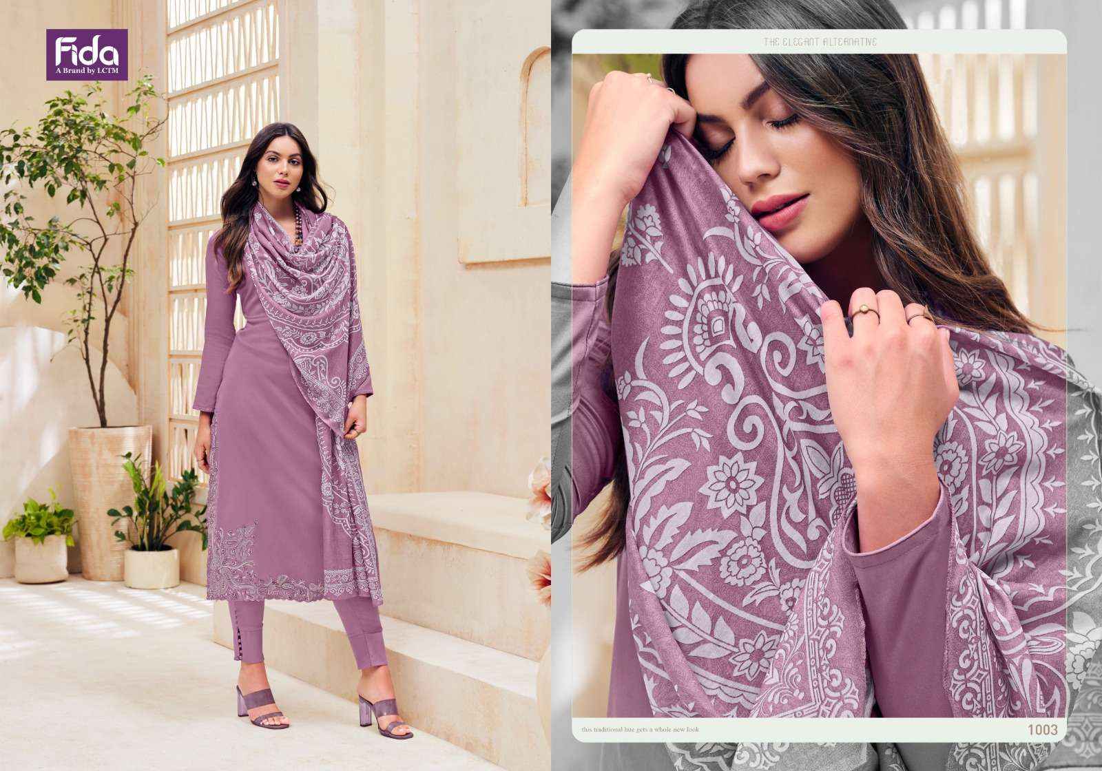 FIDA AVYANA SATIN COTTON FANCY EMBROIDERY WORK SUIT