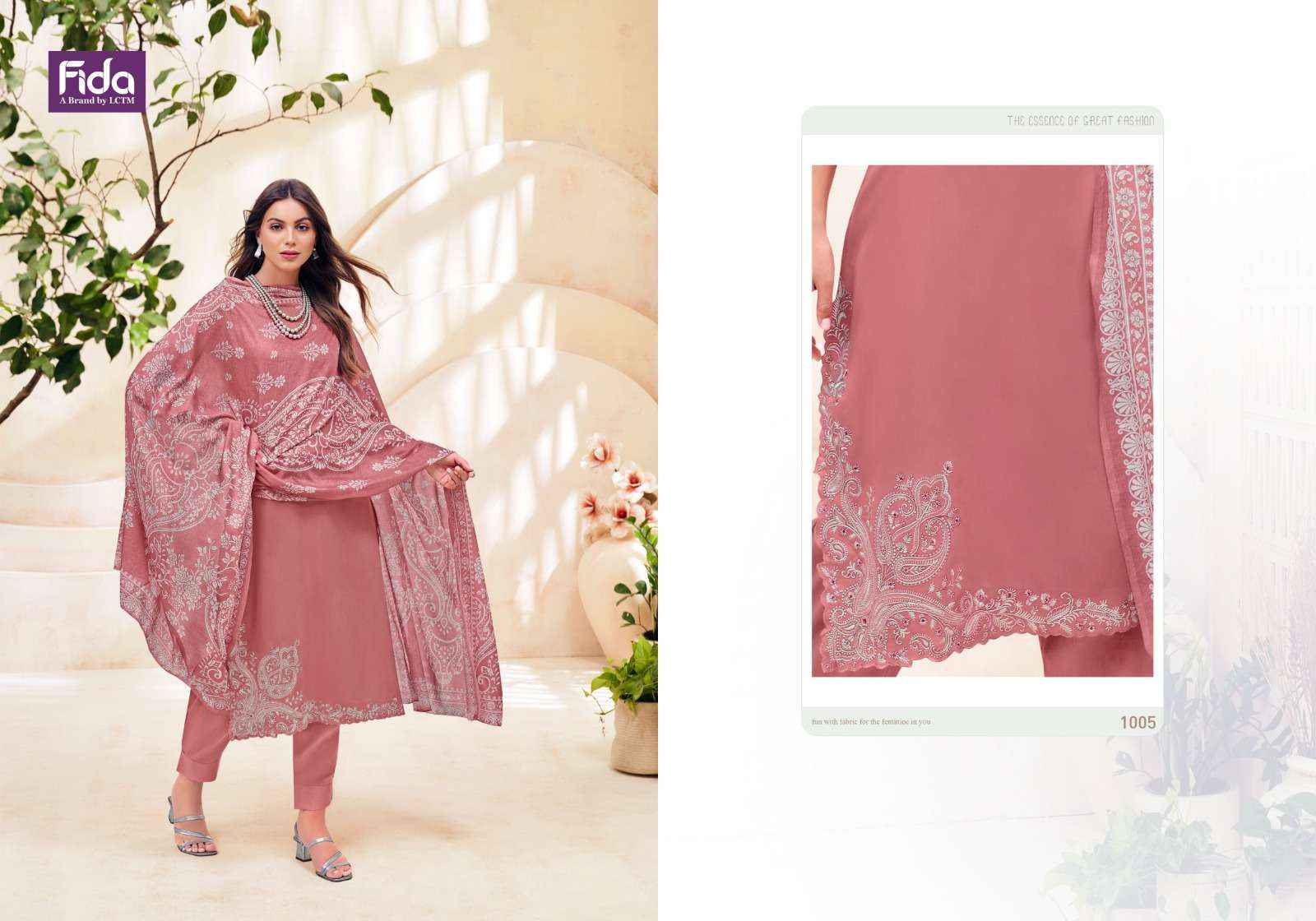 FIDA AVYANA SATIN COTTON FANCY EMBROIDERY WORK SUIT