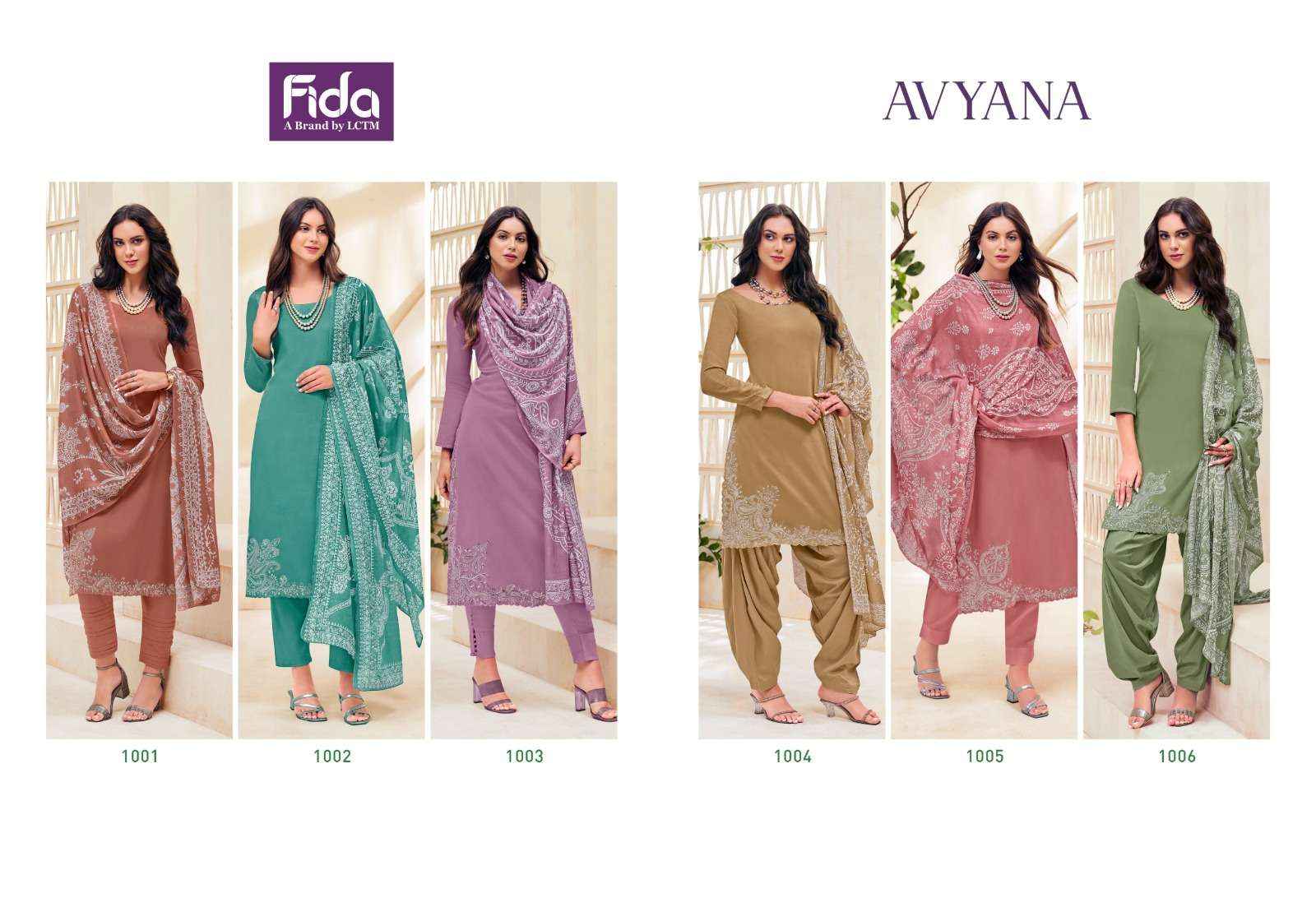 FIDA AVYANA SATIN COTTON FANCY EMBROIDERY WORK SUIT